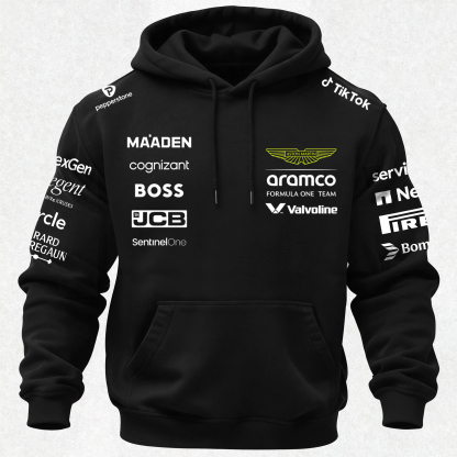 Aston Martin Fernando Alonso F1 Printed Fleece-lined Unisex Hoodie Image - 2