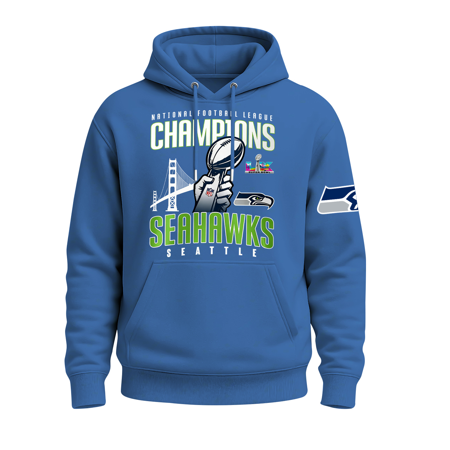 Seattle Seahawks Super Bowl LX Printed Fleece-lined Unisex Hoodie Image - 2