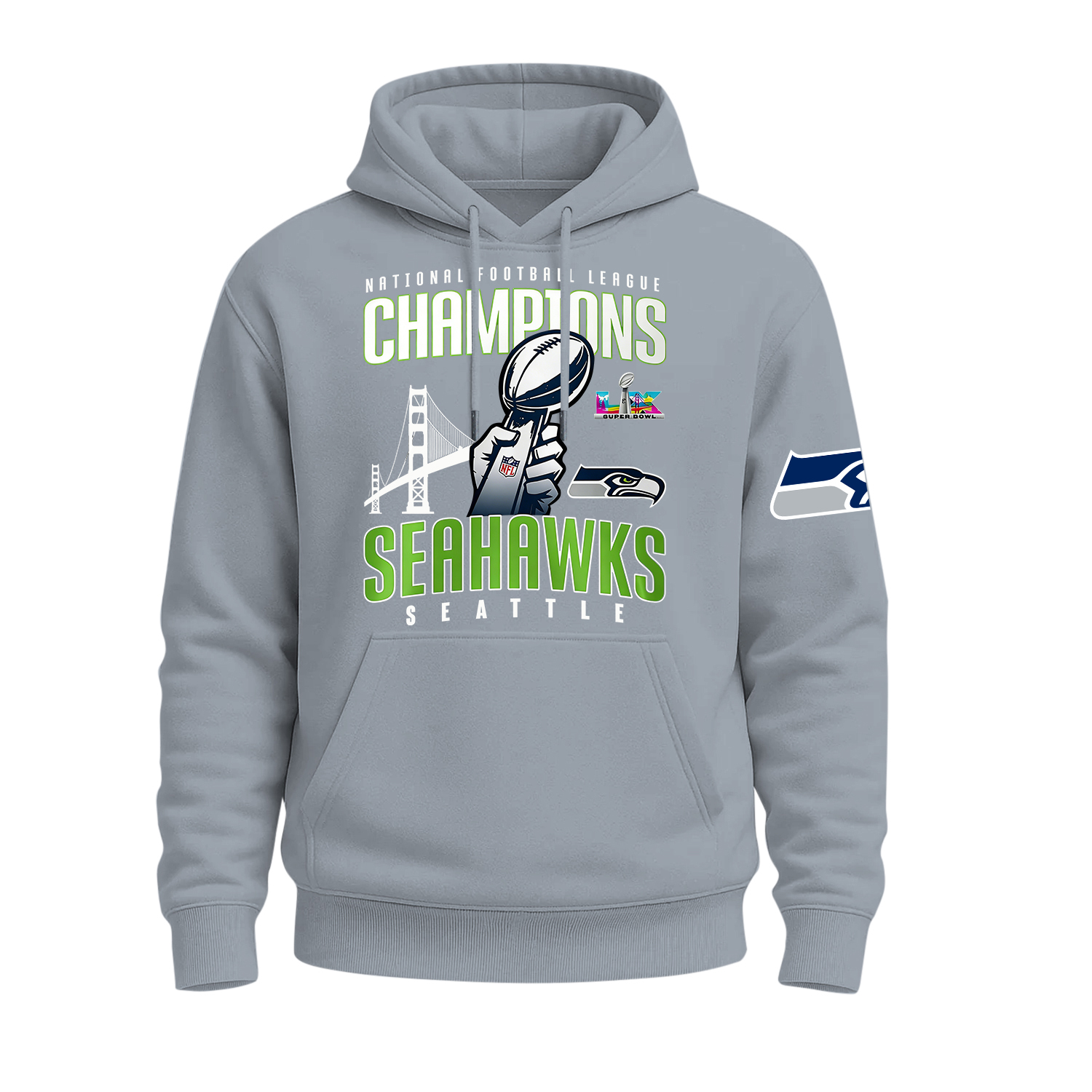 Seattle Seahawks Super Bowl LX Printed Fleece-lined Unisex Hoodie Image - 14