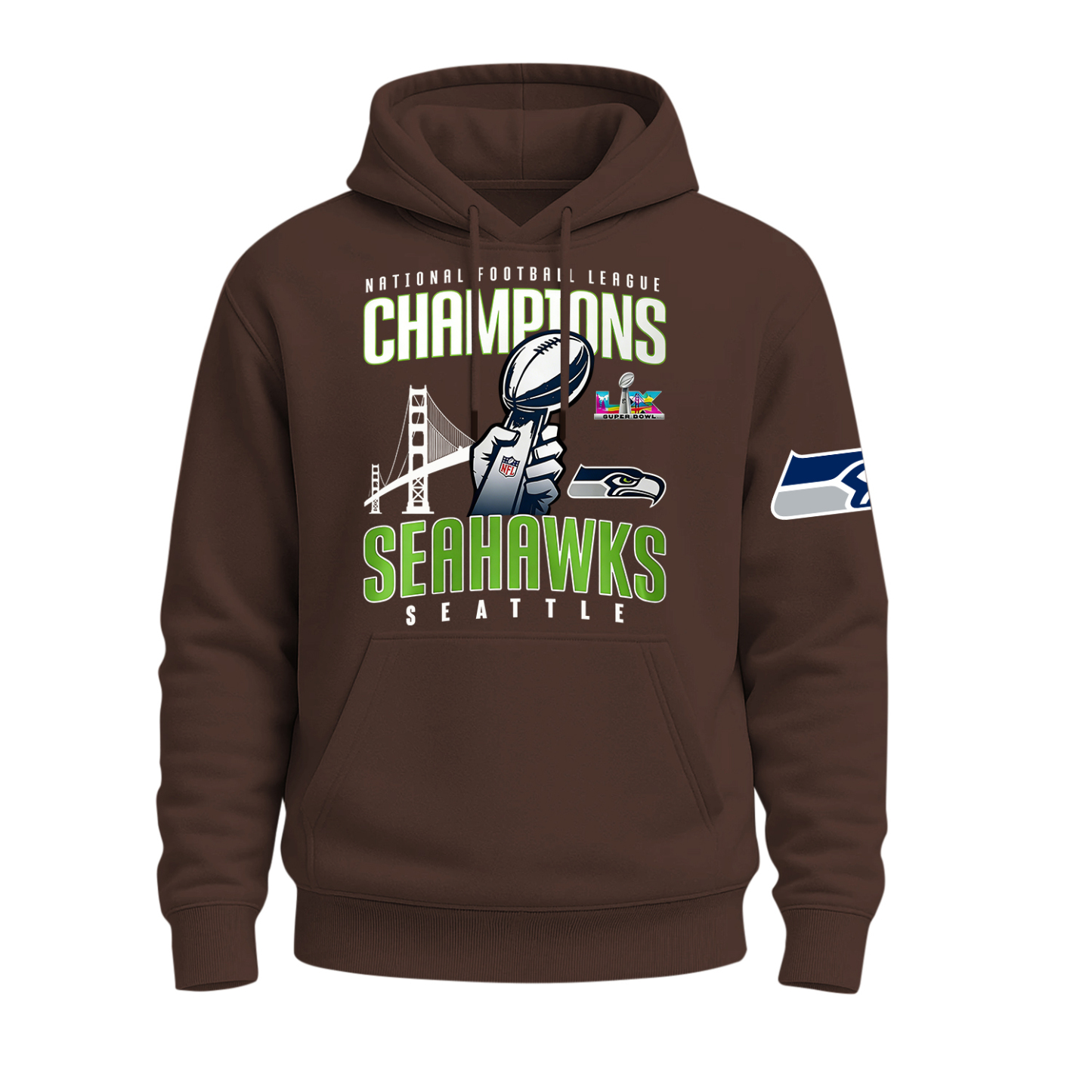 Seattle Seahawks Super Bowl LX Printed Fleece-lined Unisex Hoodie Image - 16