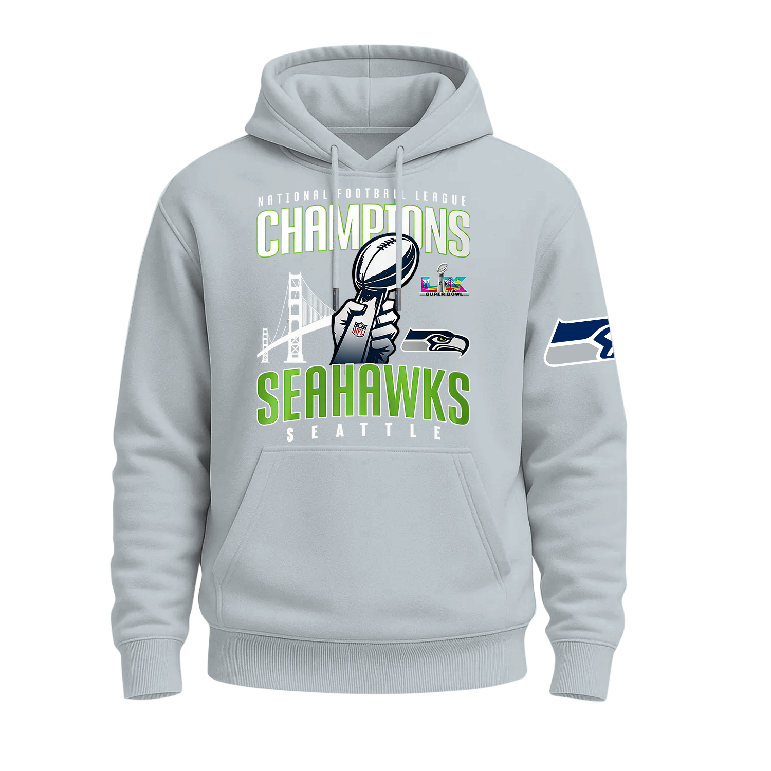 Seattle Seahawks Super Bowl LX Printed Fleece-lined Unisex Hoodie Image - 20