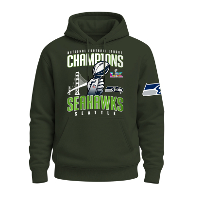 Seattle Seahawks Super Bowl LX Printed Fleece-lined Unisex Hoodie Image - 12