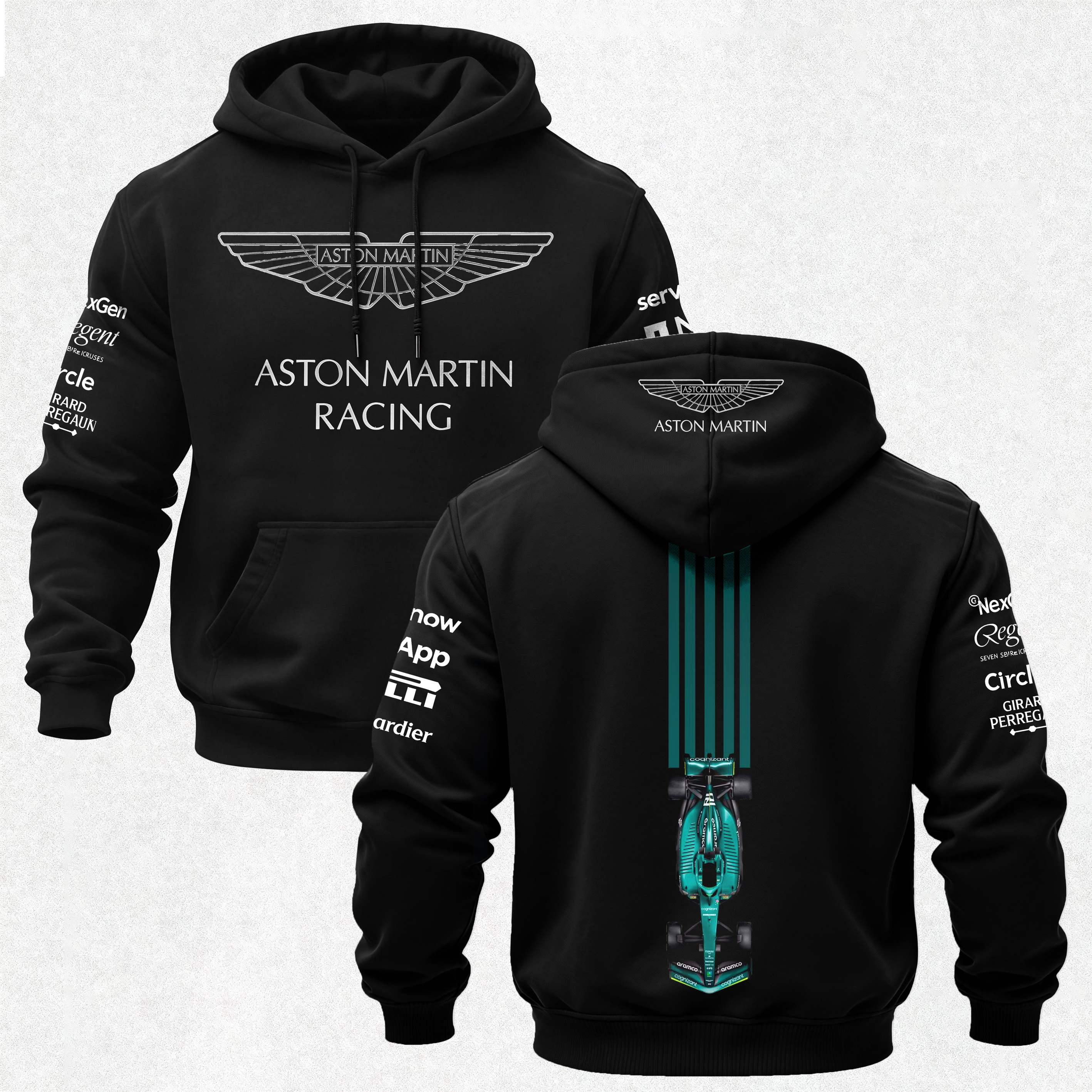 Aston Martin Racing Printed Fleece-lined Unisex Hoodie Image - 1