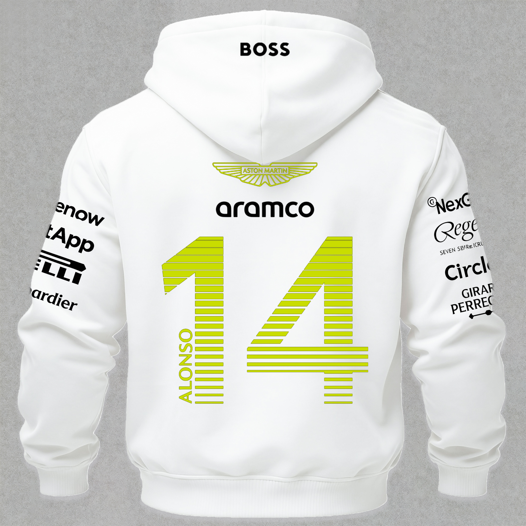 Aston Martin Fernando Alonso F1 Printed Fleece-lined Unisex Hoodie Image - 5