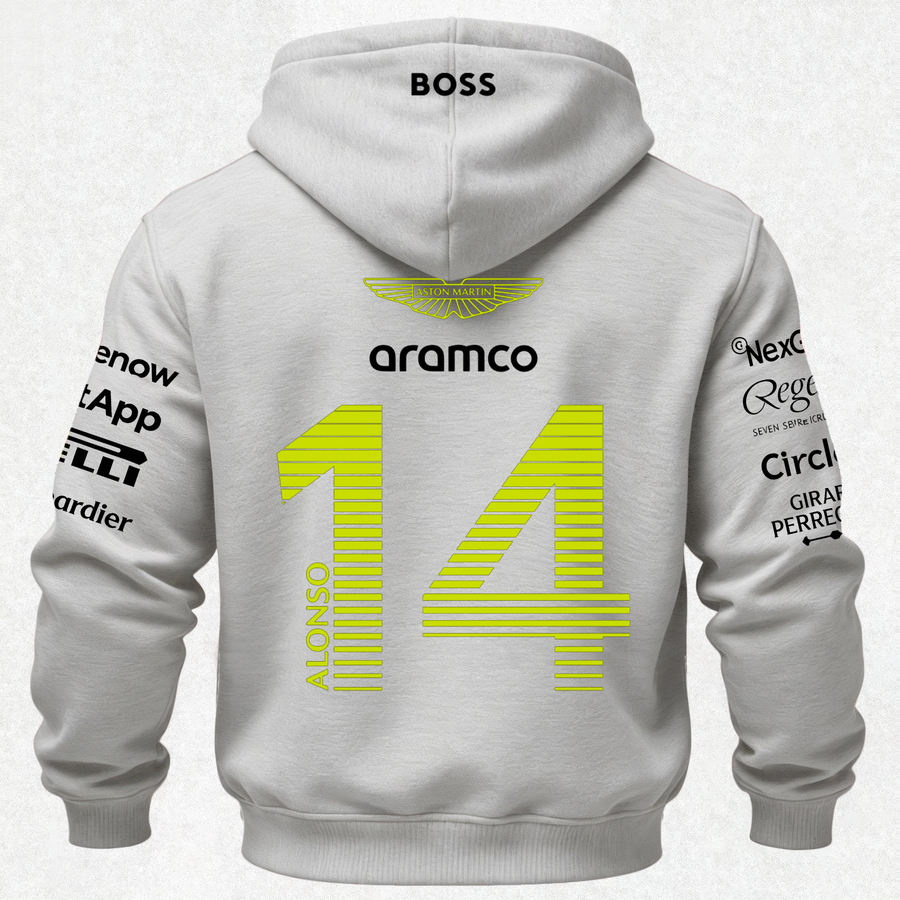 Aston Martin Fernando Alonso F1 Printed Fleece-lined Unisex Hoodie Image - 14