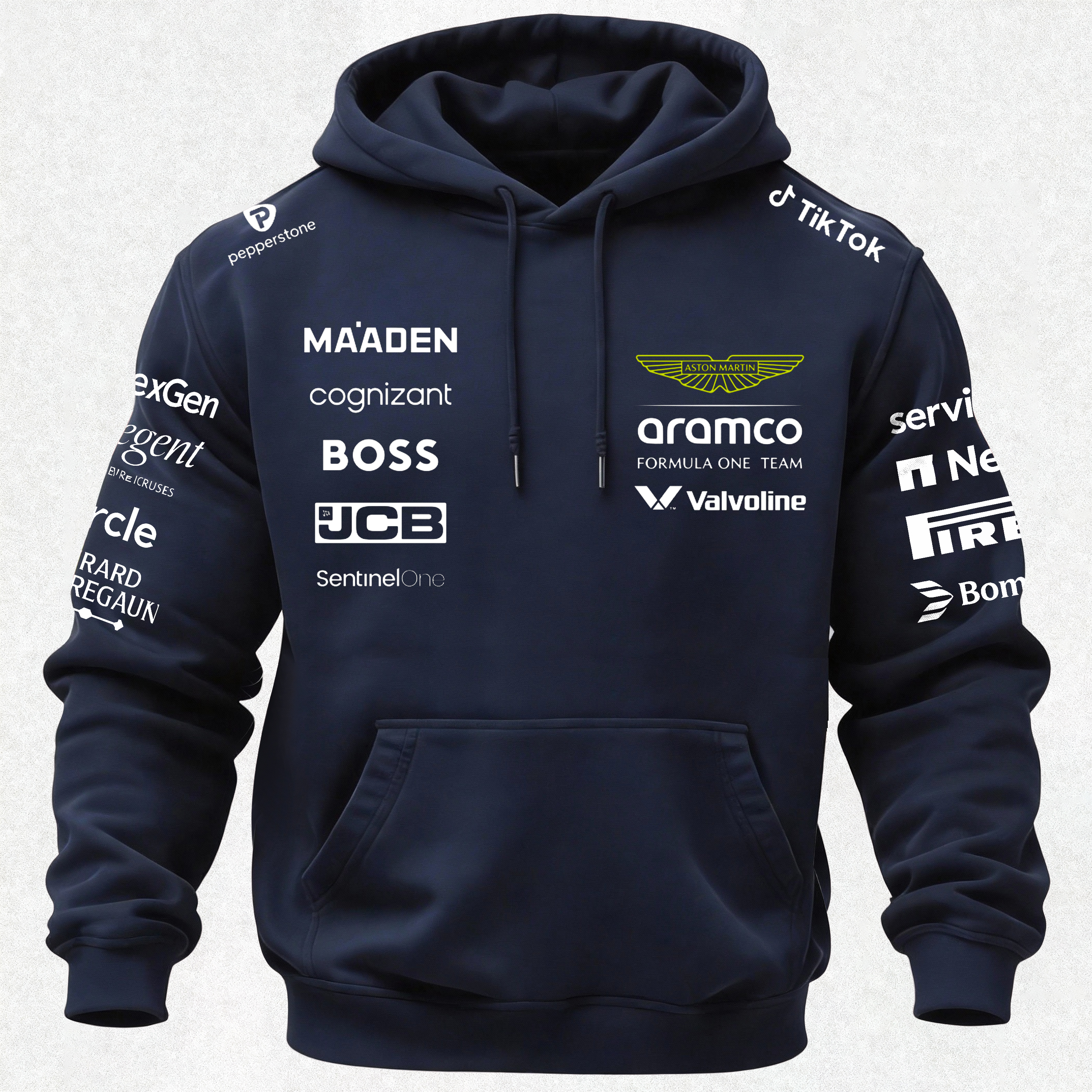 Aston Martin Fernando Alonso F1 Printed Fleece-lined Unisex Hoodie Image - 12