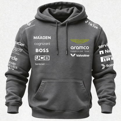 Aston Martin Fernando Alonso F1 Printed Fleece-lined Unisex Hoodie Image - 9