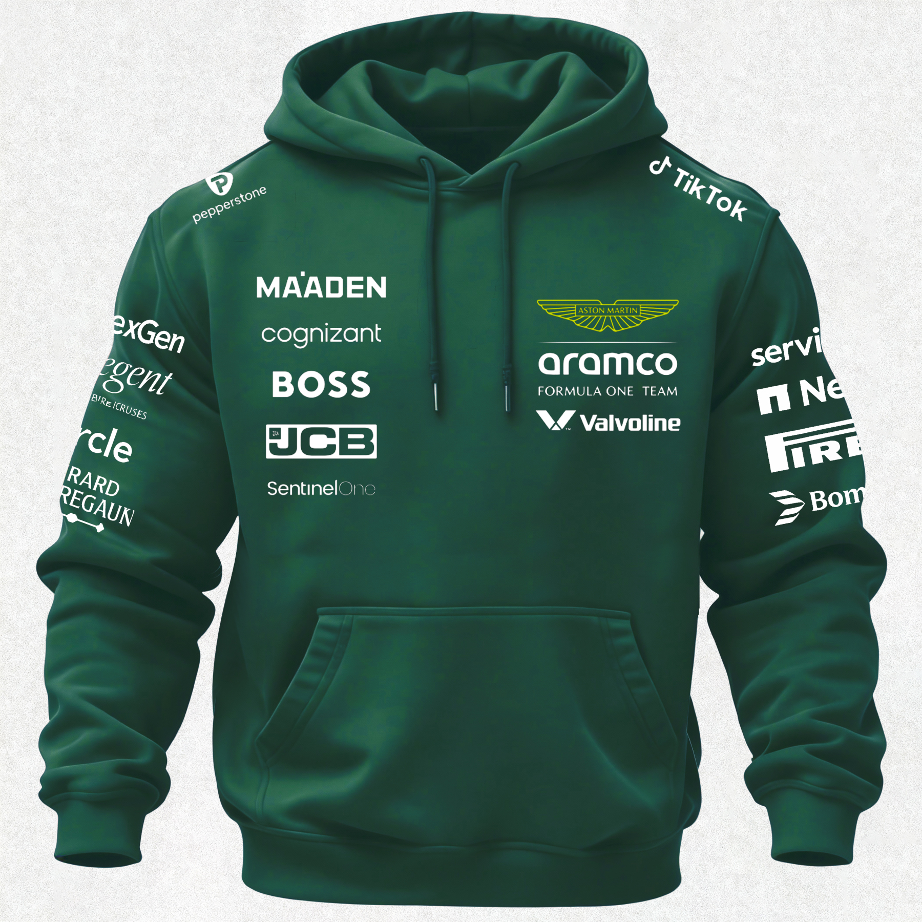 Aston Martin Fernando Alonso F1 Printed Fleece-lined Unisex Hoodie Image - 21