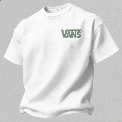 Vans Off The Wall Printed Oversized Unisex T-shirt Image - 2