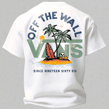 Vans Off The Wall Printed Oversized Unisex T-shirt Image - 3