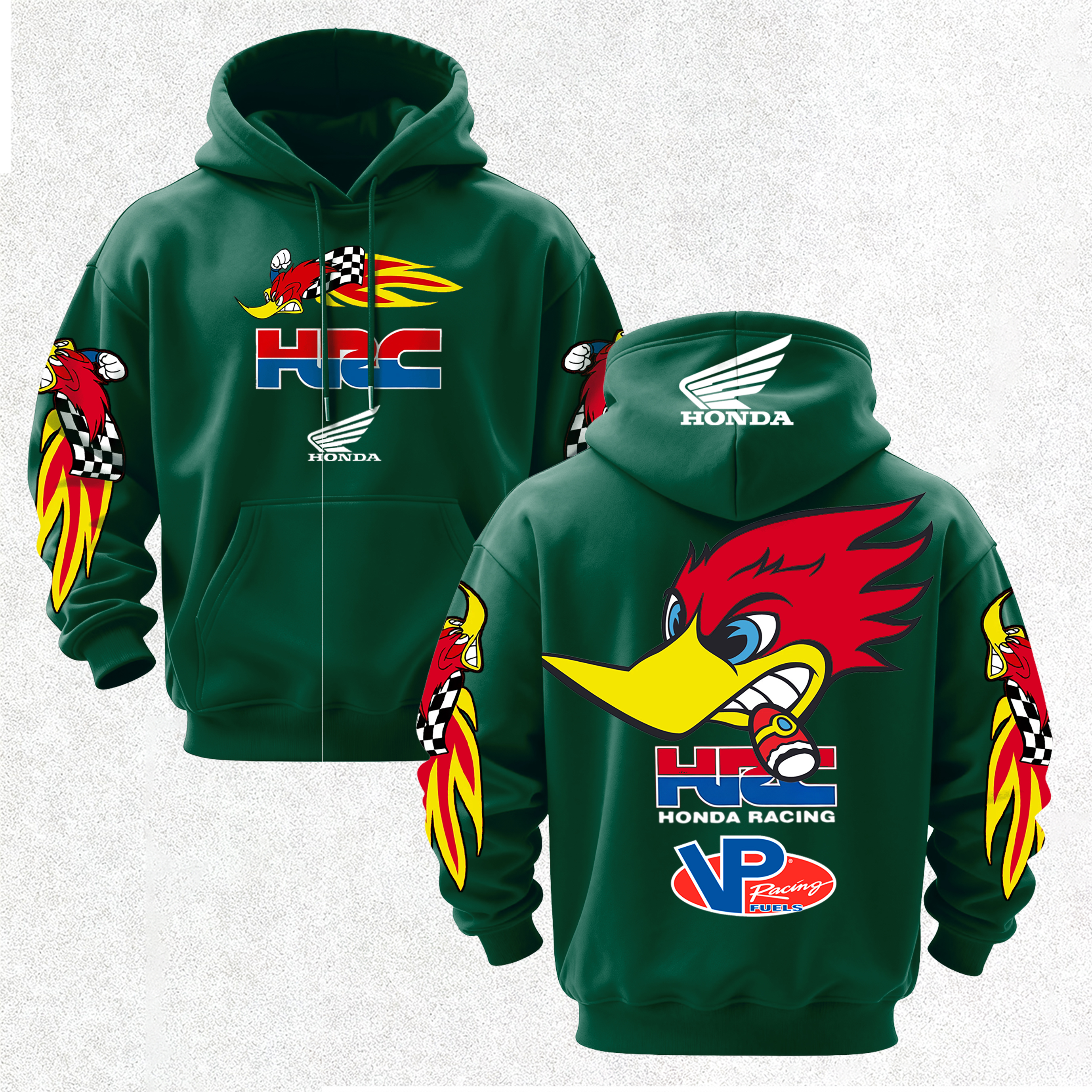 Honda Racing VP Racing Fuels Printed Fleece-lined Unisex Hoodie Image - 10