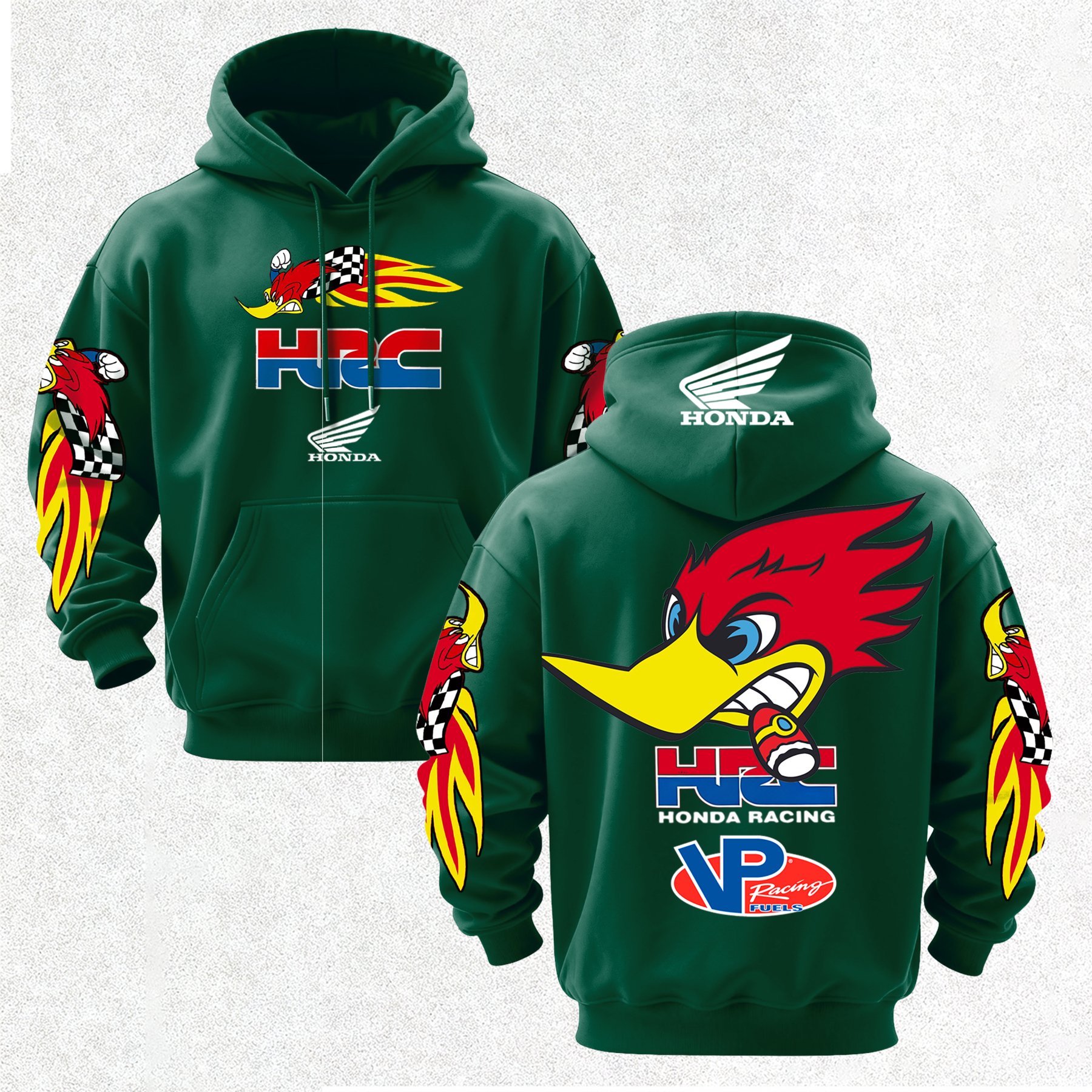 Honda Racing VP Racing Fuels Printed Fleece-lined Unisex Hoodie Image - 10