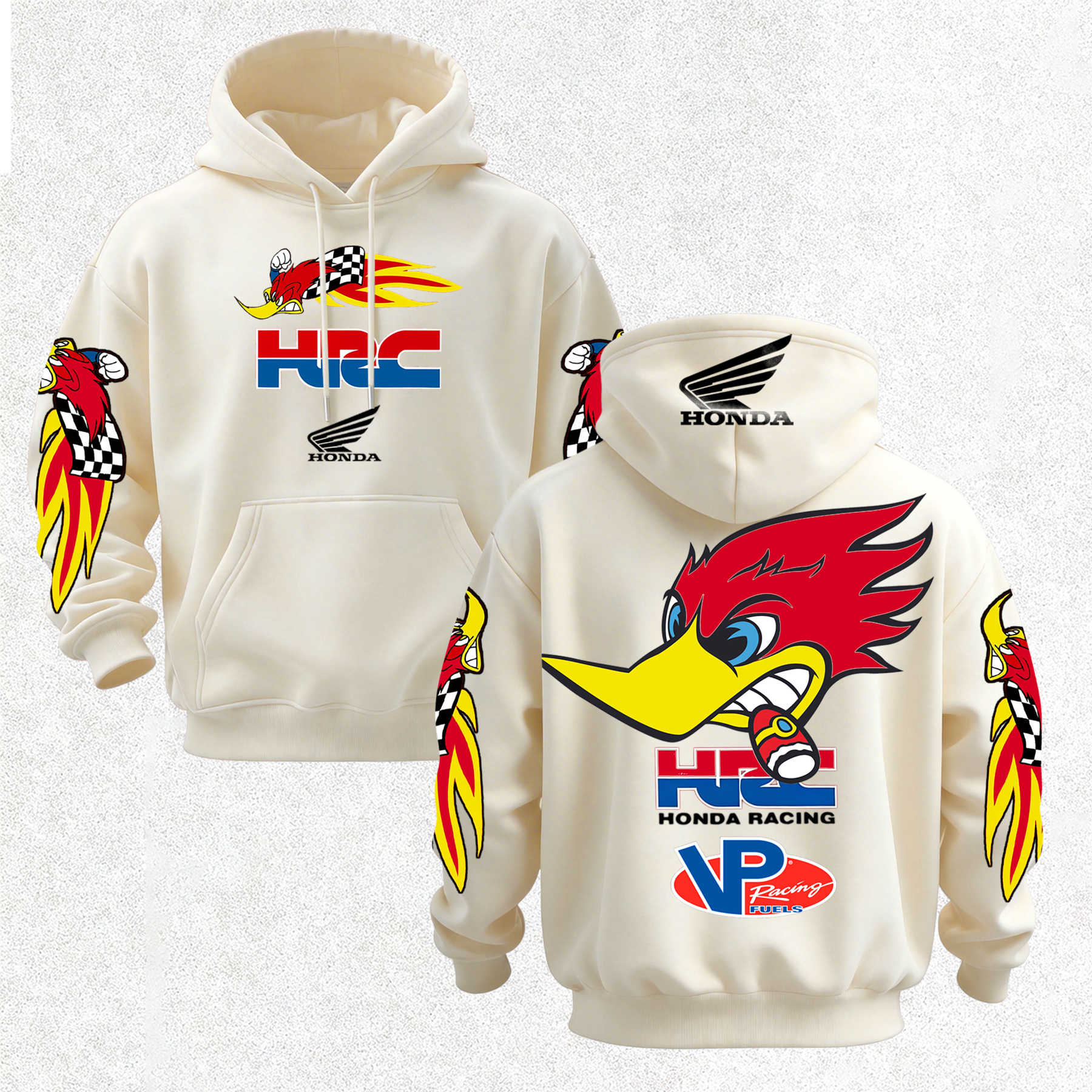 Honda Racing VP Racing Fuels Printed Fleece-lined Unisex Hoodie Image - 19