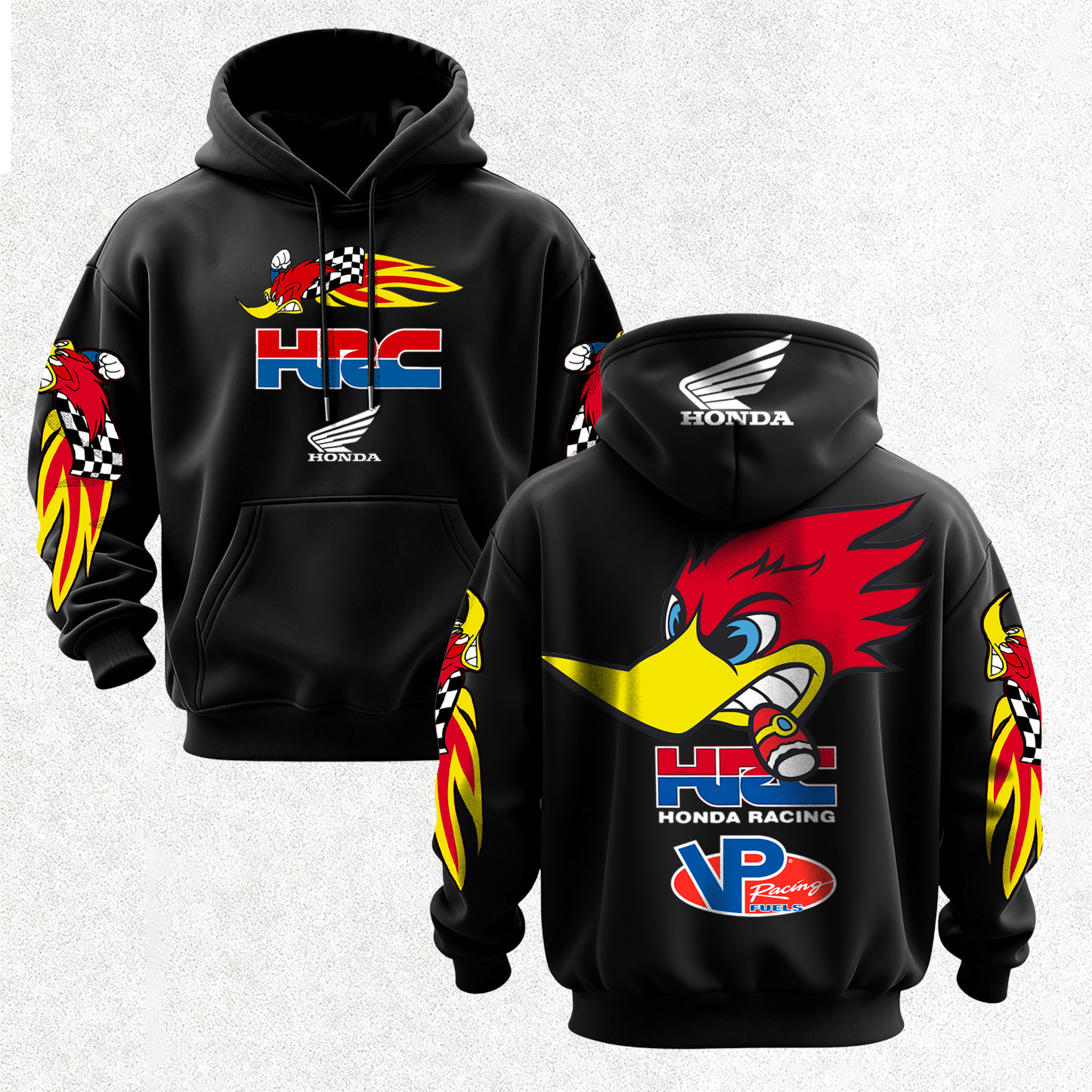 Honda Racing VP Racing Fuels Printed Fleece-lined Unisex Hoodie Image - 7