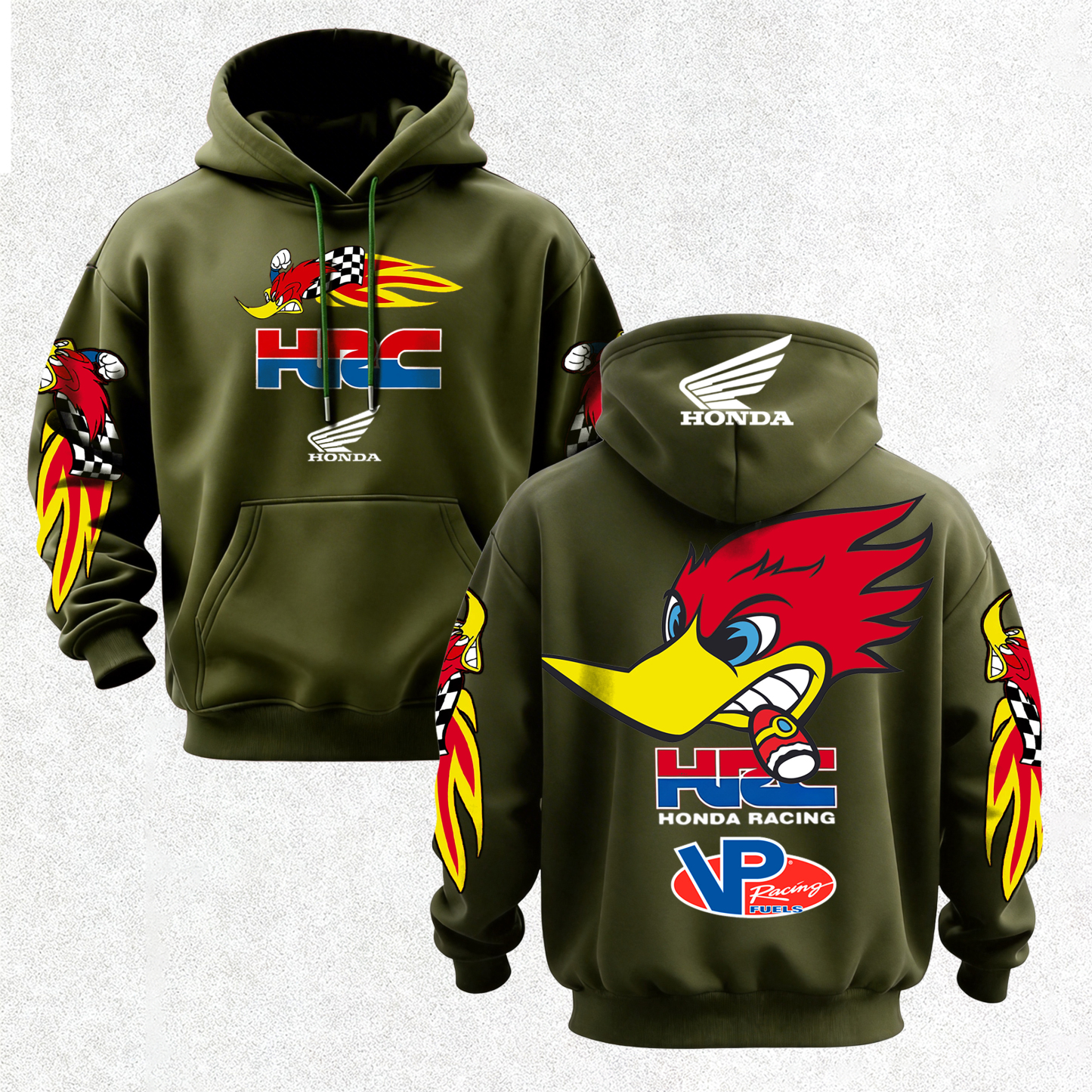 Honda Racing VP Racing Fuels Printed Fleece-lined Unisex Hoodie Image - 22