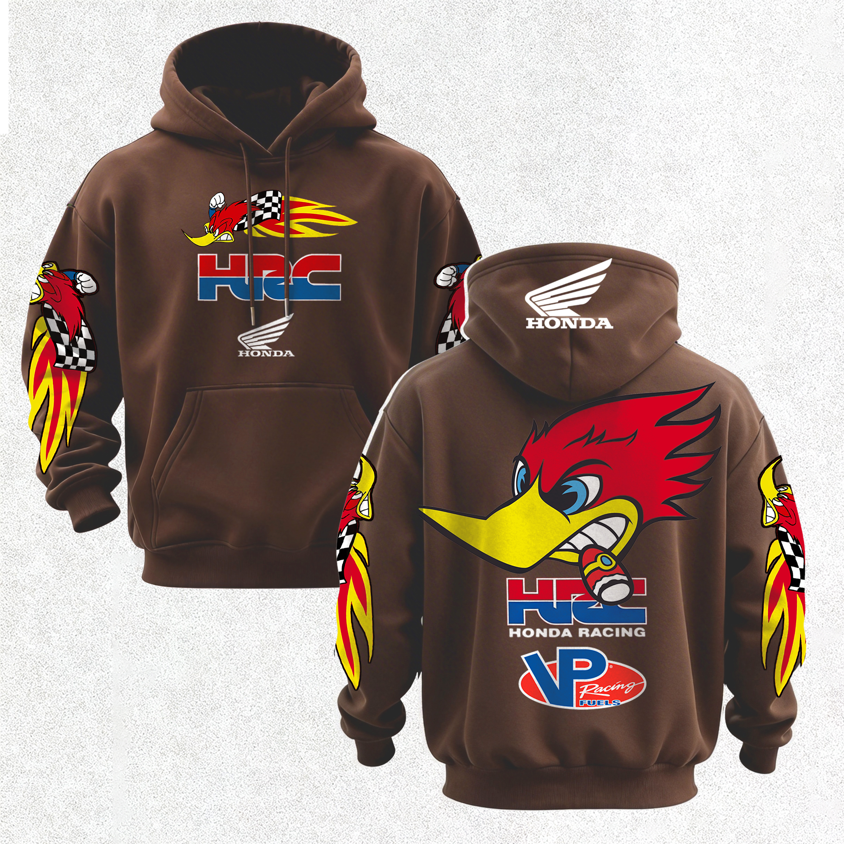 Honda Racing VP Racing Fuels Printed Fleece-lined Unisex Hoodie Image - 25
