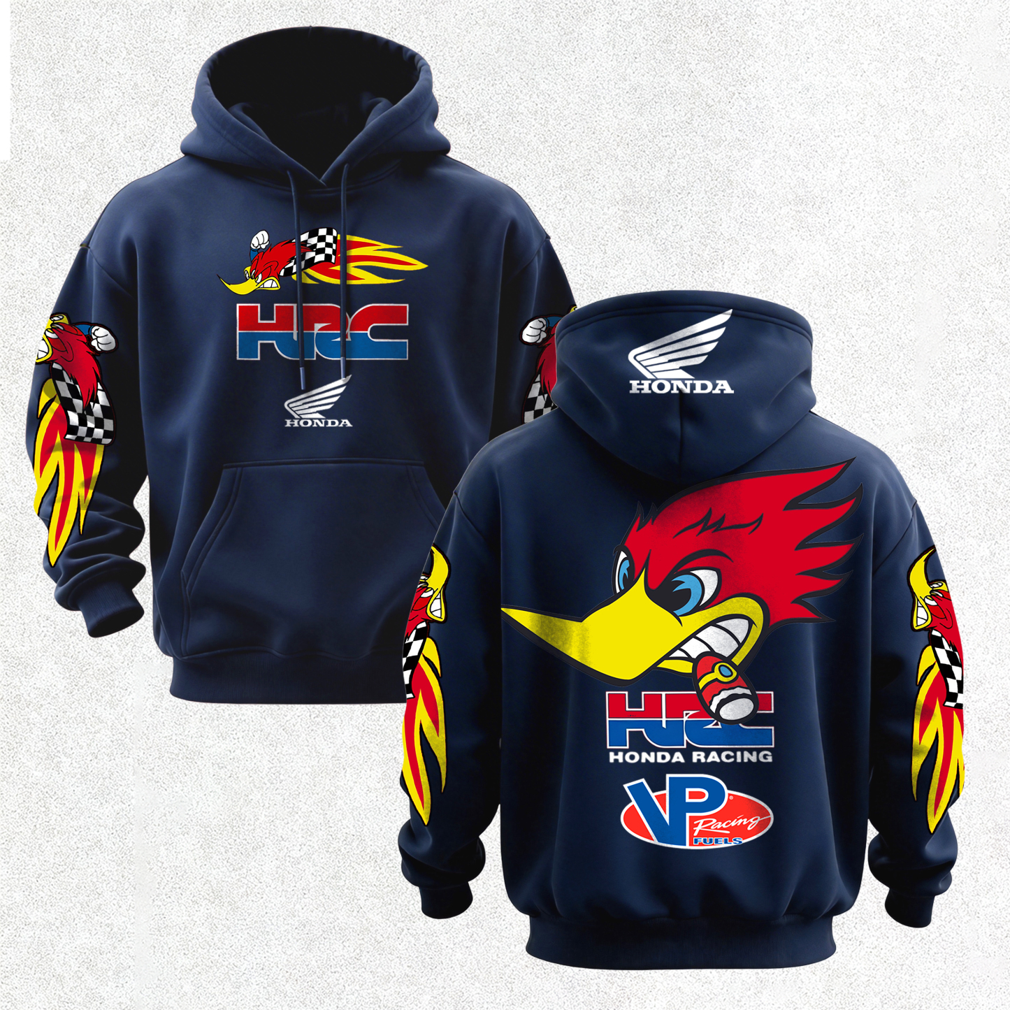 Honda Racing VP Racing Fuels Printed Fleece-lined Unisex Hoodie Image - 16