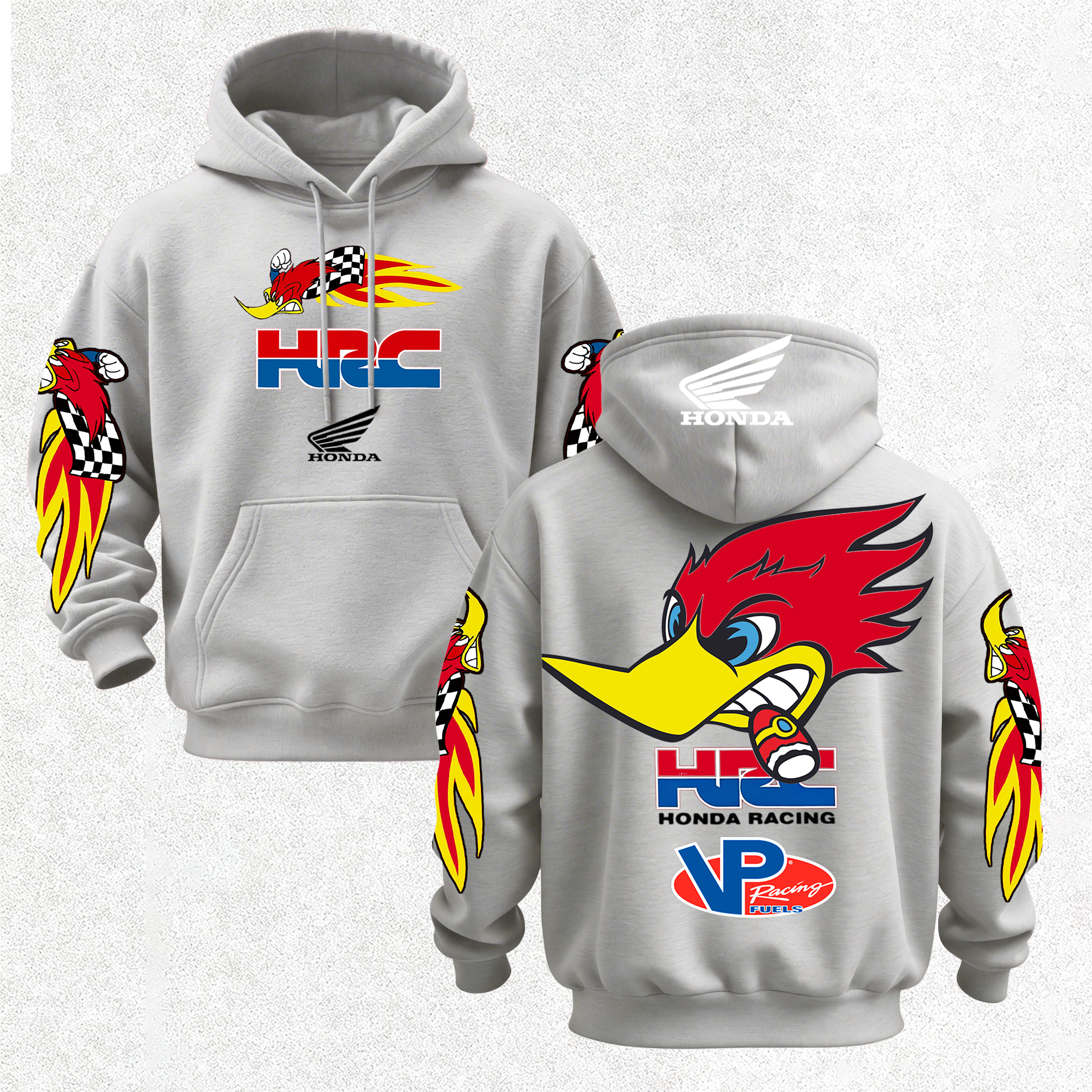 Honda Racing VP Racing Fuels Printed Fleece-lined Unisex Hoodie Image - 13