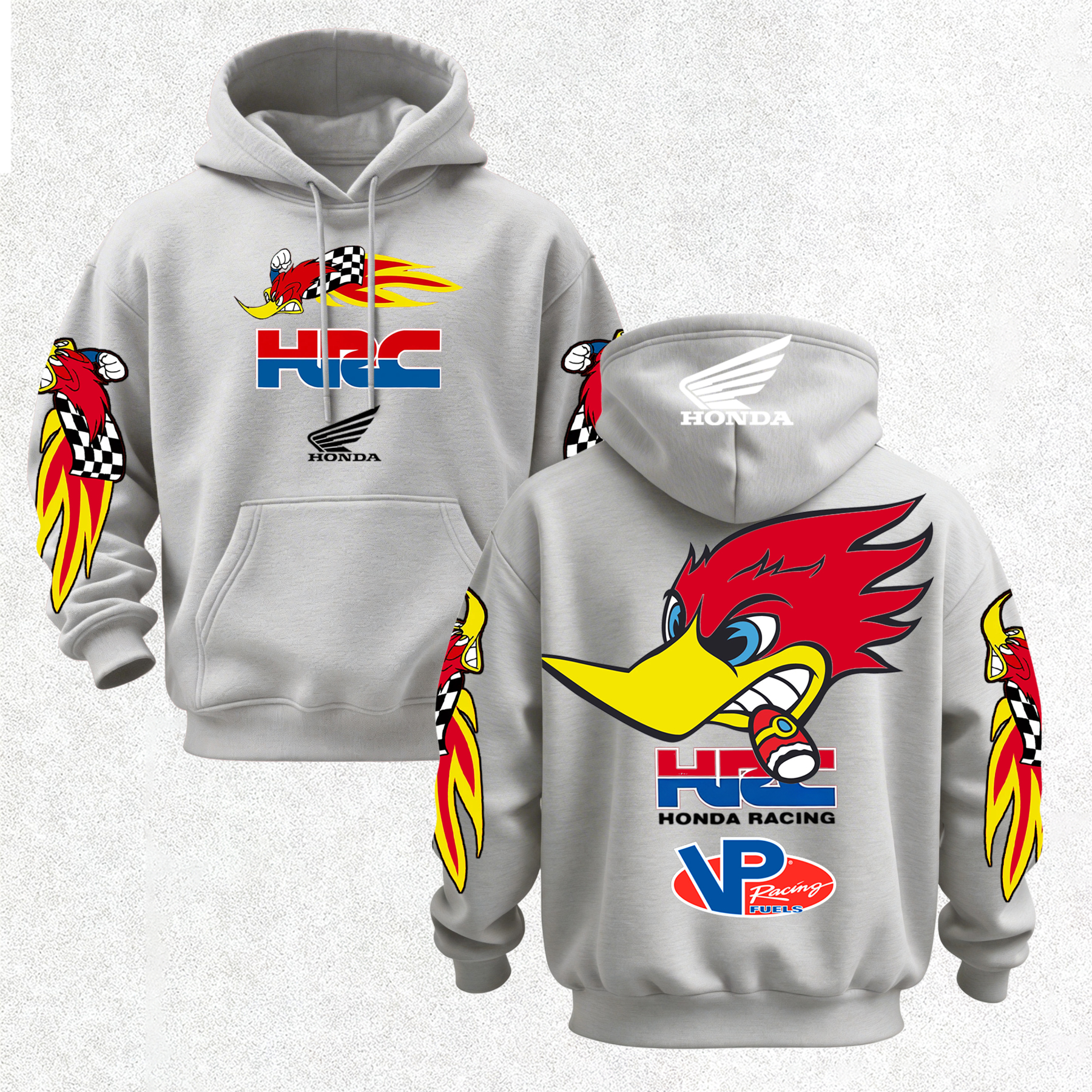 Honda Racing VP Racing Fuels Printed Fleece-lined Unisex Hoodie Image - 13