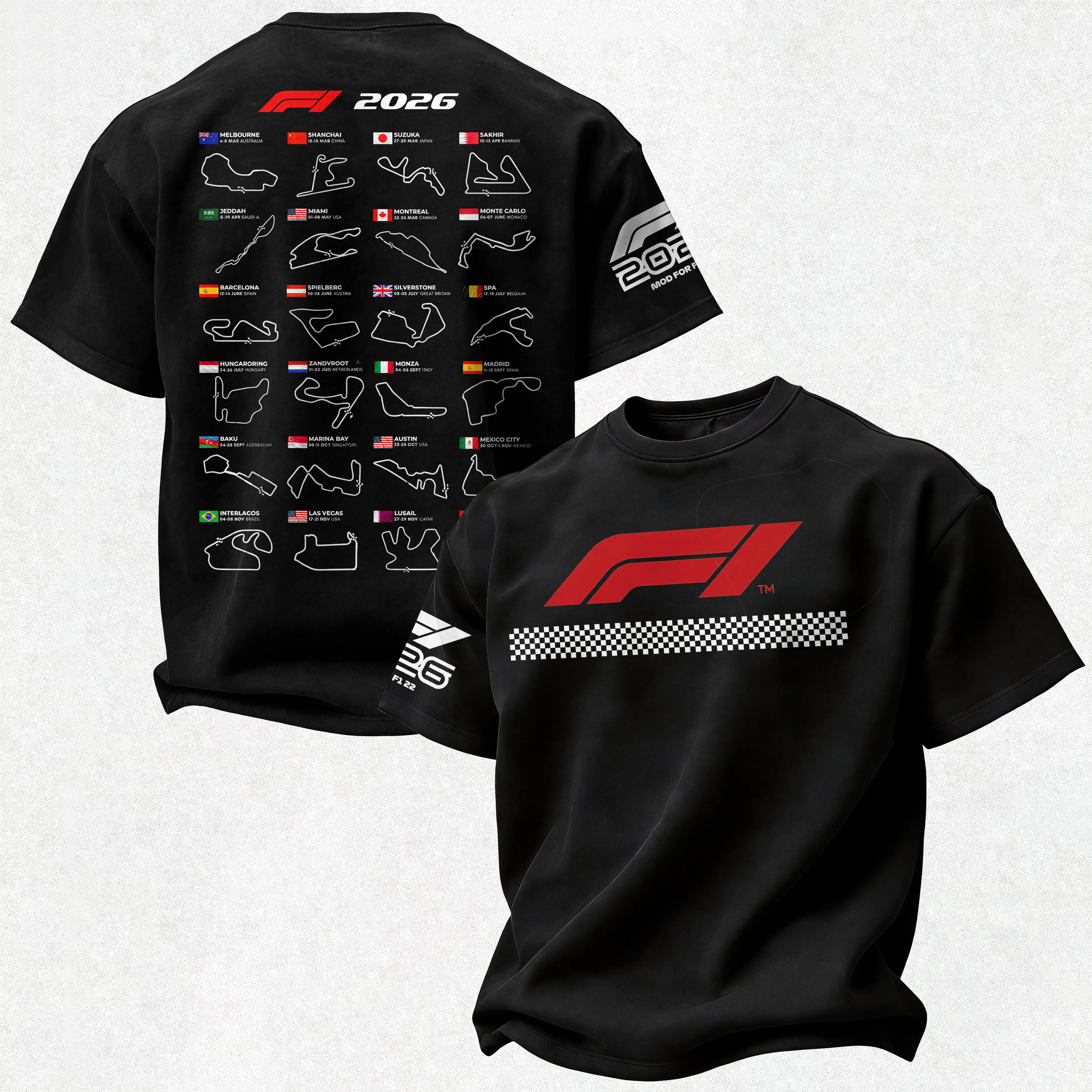 2026 F1 World Championship Printed Oversized Unisex T-shirt Image - 1