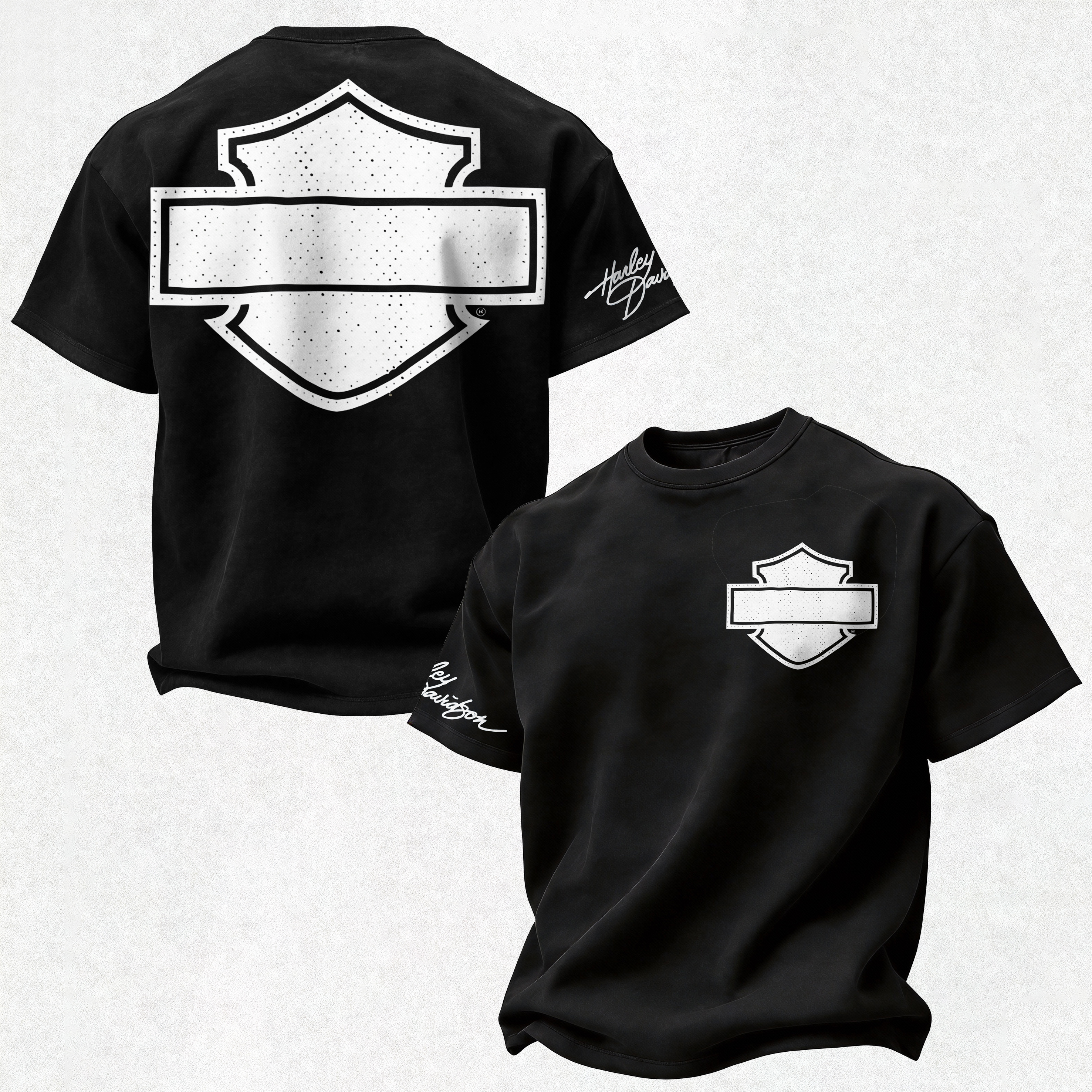 Harley-Davidson Printed Oversized Unisex T-shirt Image - 4