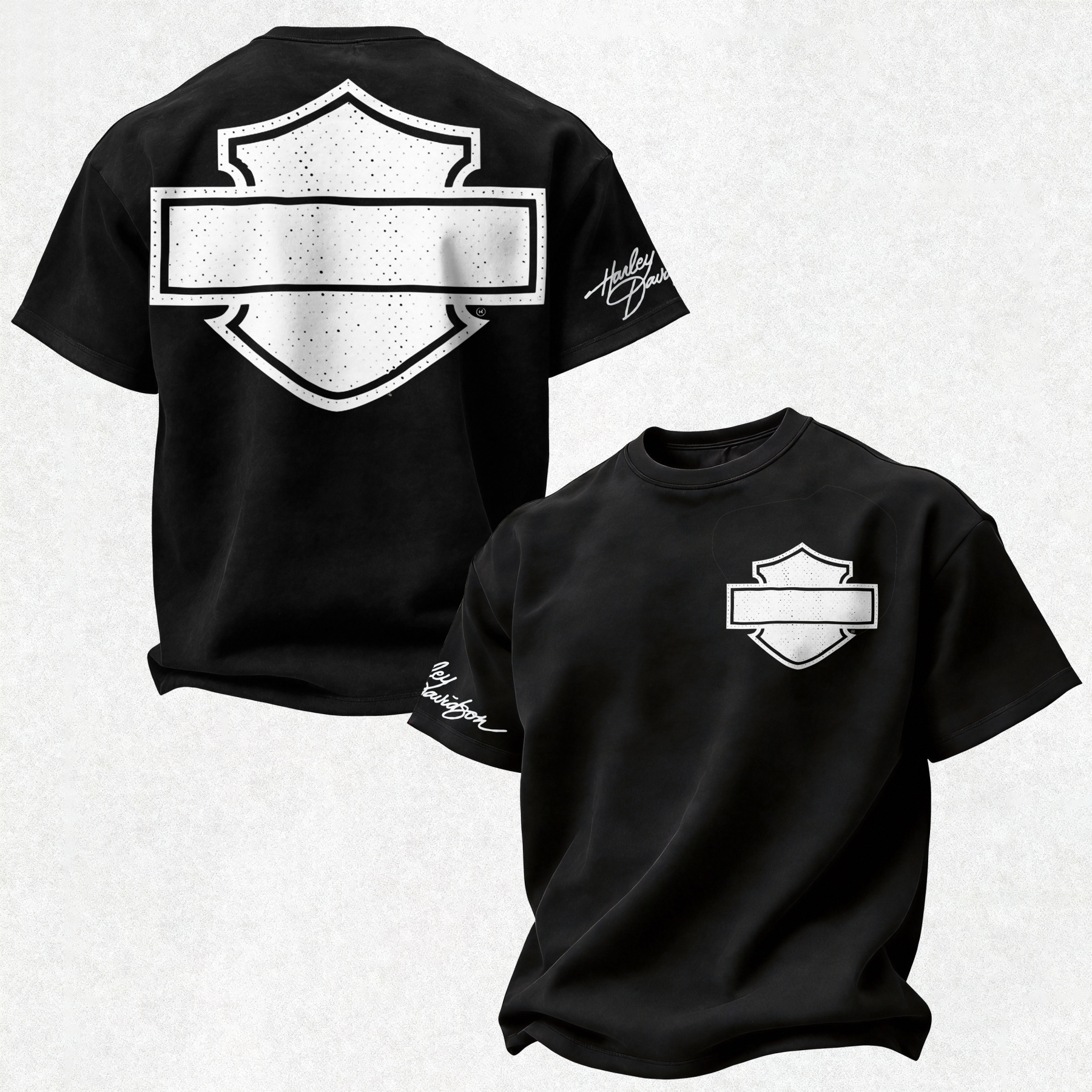 Harley-Davidson Printed Oversized Unisex T-shirt Image - 4
