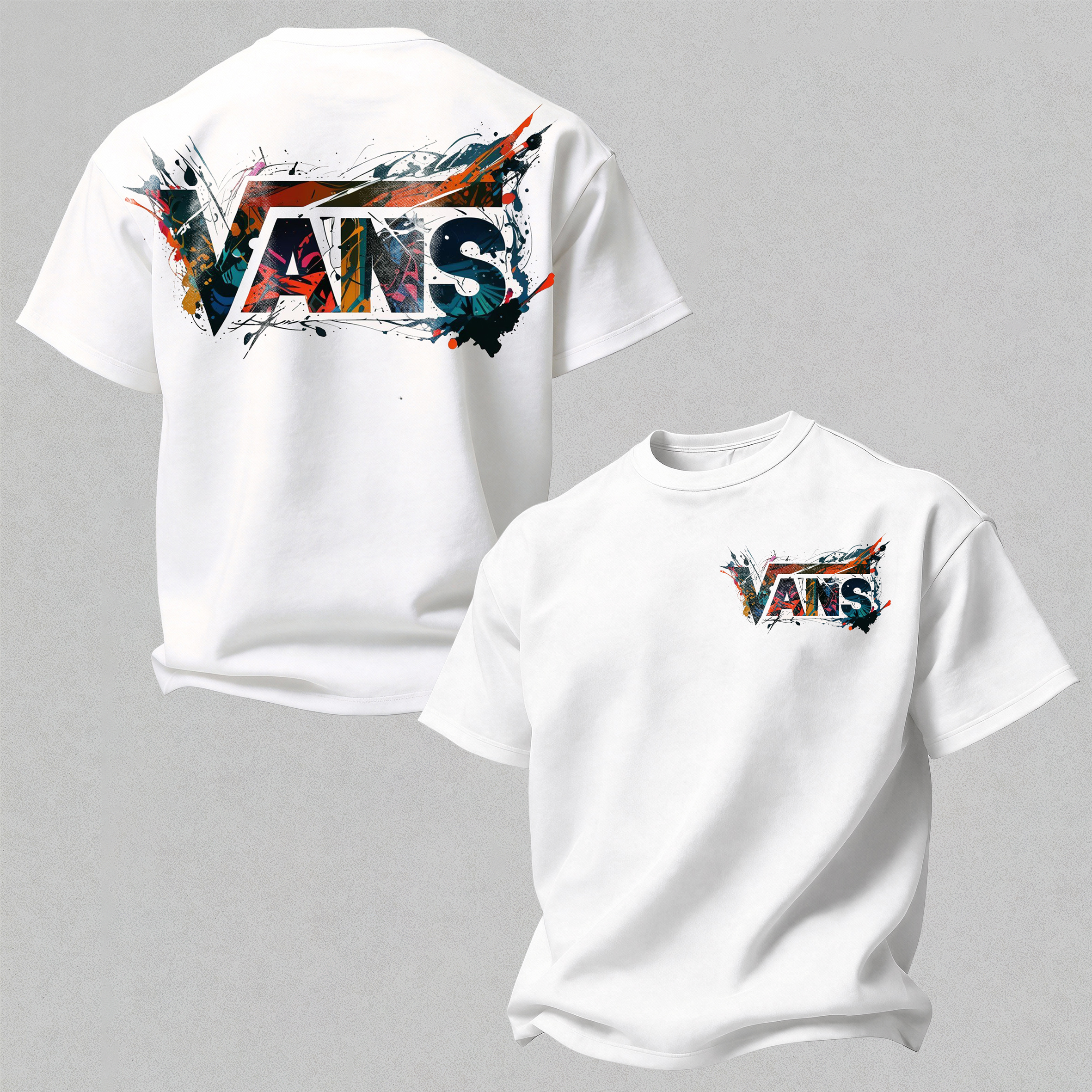 Vans Graffiti Printed Oversized Unisex T-shirt Image - 1