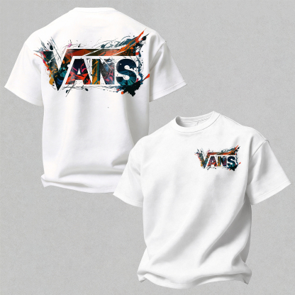 Vans Graffiti Printed Oversized Unisex T-shirt Image - 1