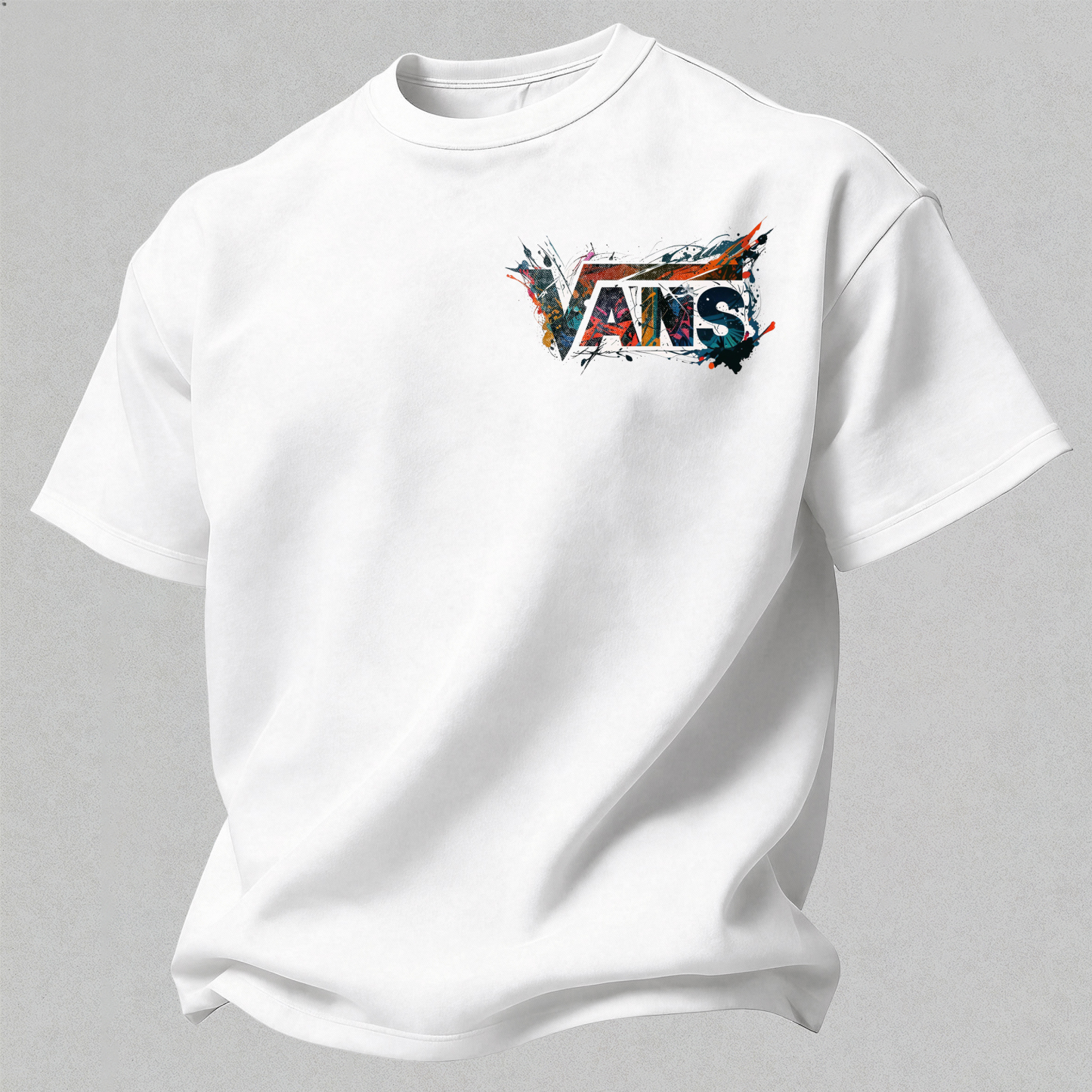 Vans Graffiti Printed Oversized Unisex T-shirt Image - 2