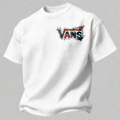 Vans Graffiti Printed Oversized Unisex T-shirt Image - 2