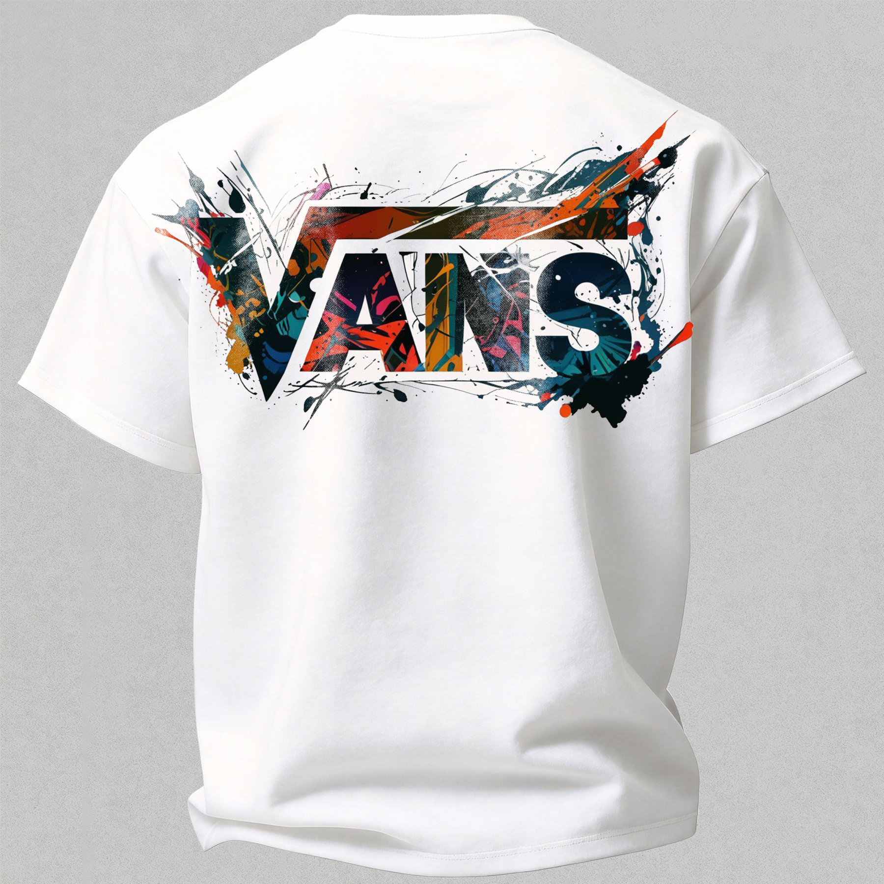 Vans Graffiti Printed Oversized Unisex T-shirt Image - 3
