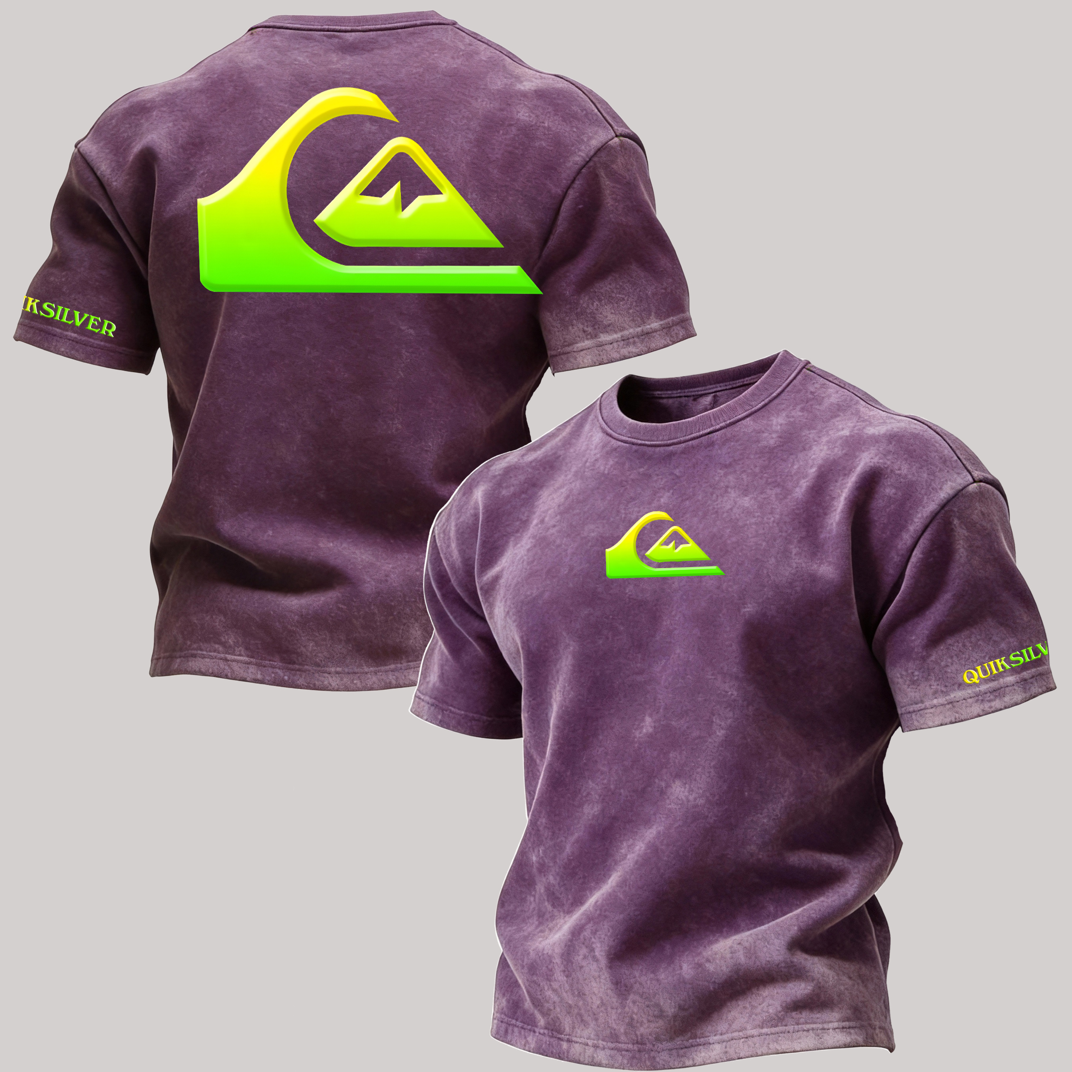 Vintage Quiksilver Printed Unisex Washed T-Shirt Image - 14