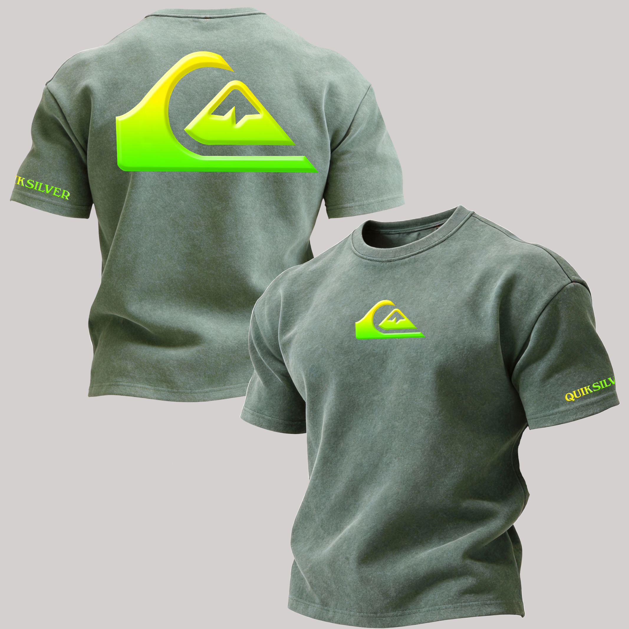 Vintage Quiksilver Printed Unisex Washed T-Shirt Image - 17