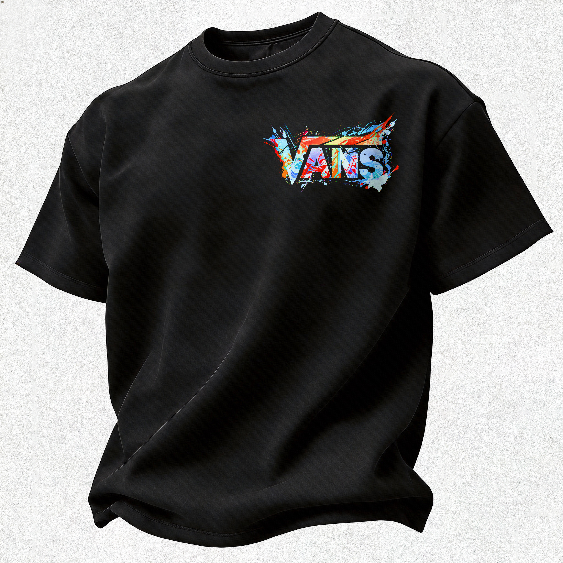 Vans Graffiti Printed Oversized Unisex T-shirt Image - 5