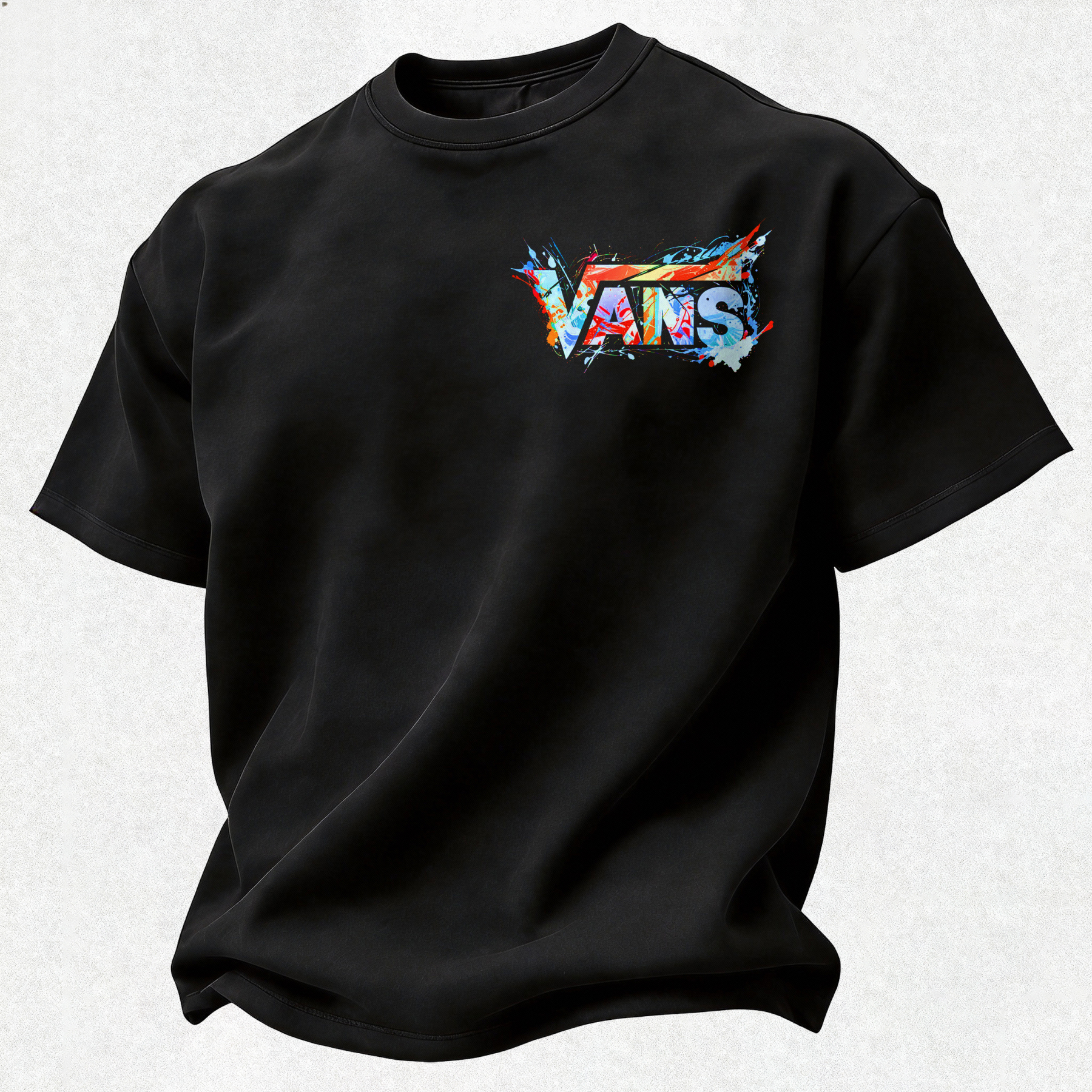 Vans Graffiti Printed Oversized Unisex T-shirt Image - 5