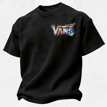 Vans Graffiti Printed Oversized Unisex T-shirt Image - 5