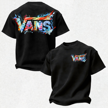 Vans Graffiti Printed Oversized Unisex T-shirt Image - 4
