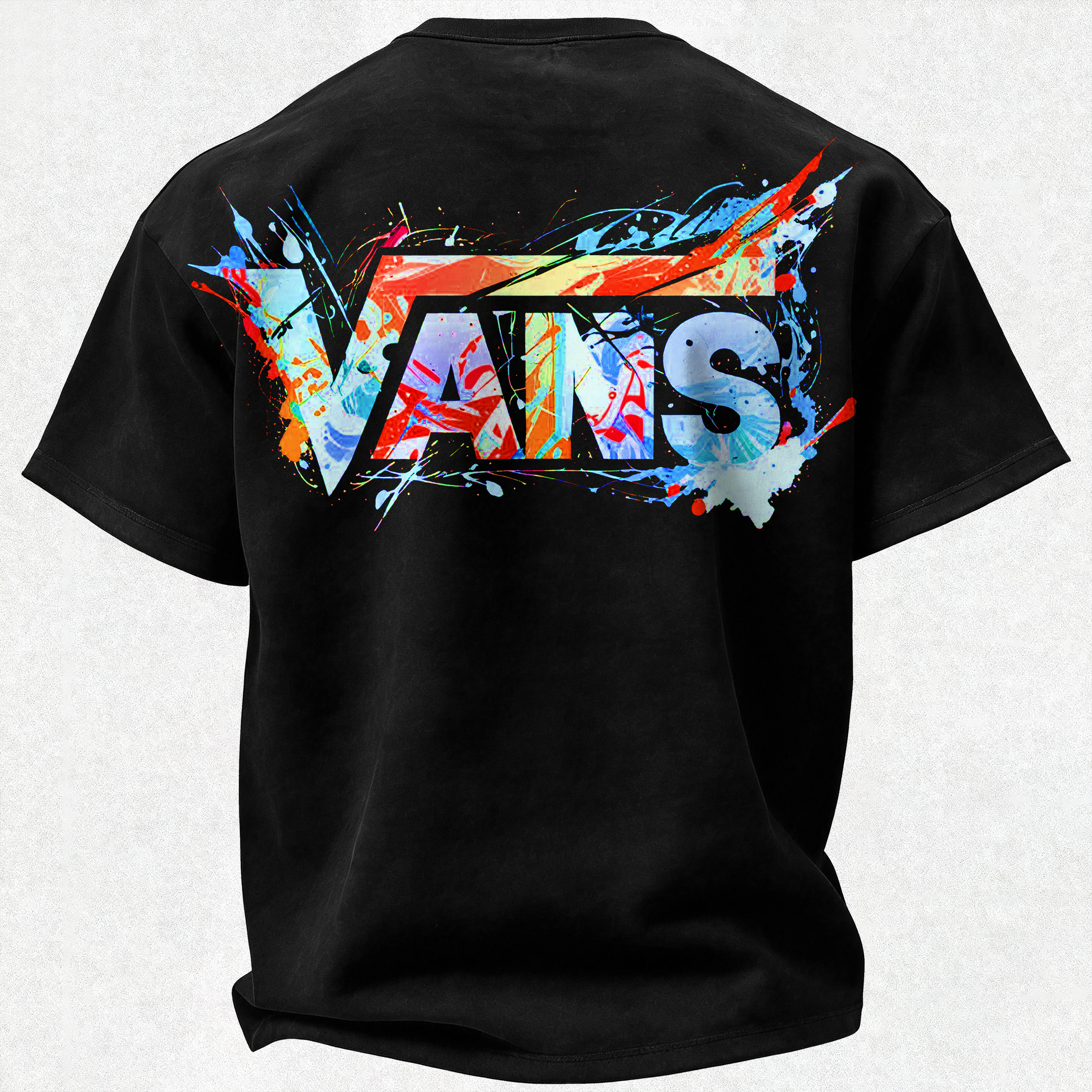 Vans Graffiti Printed Oversized Unisex T-shirt Image - 6