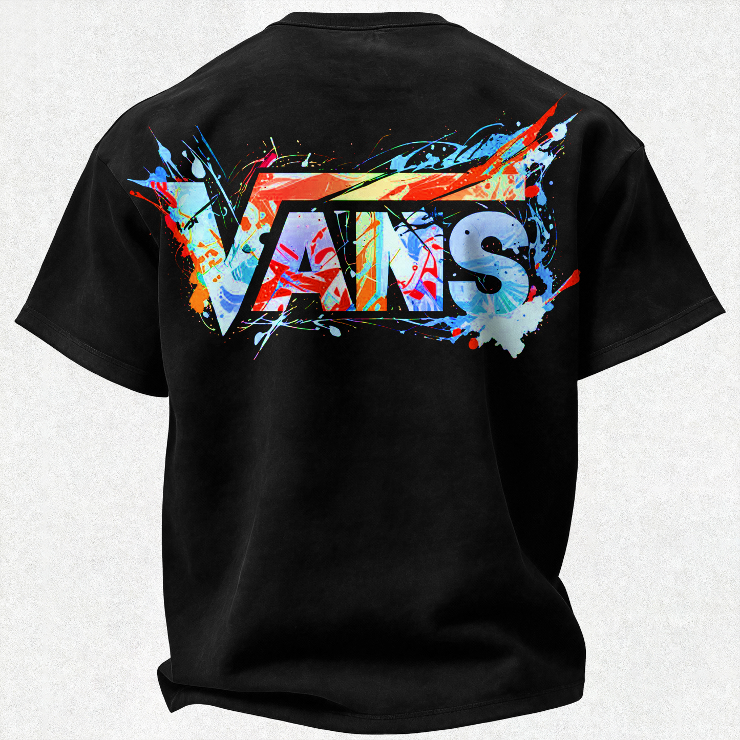Vans Graffiti Printed Oversized Unisex T-shirt Image - 6