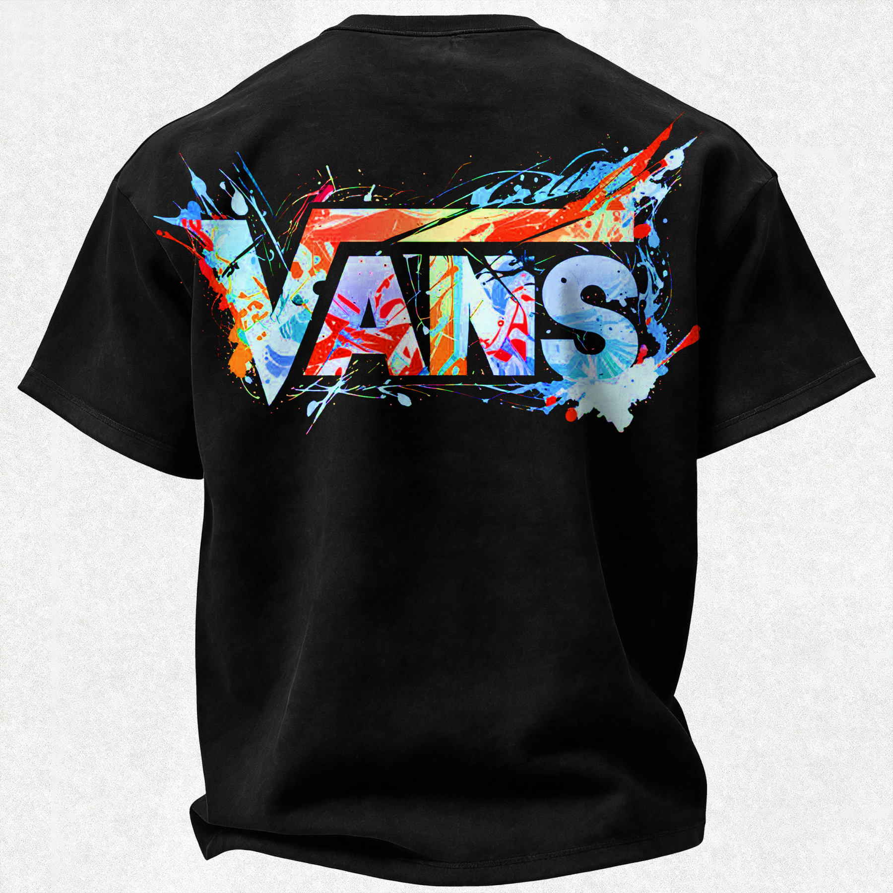 Vans Graffiti Printed Oversized Unisex T-shirt Image - 6