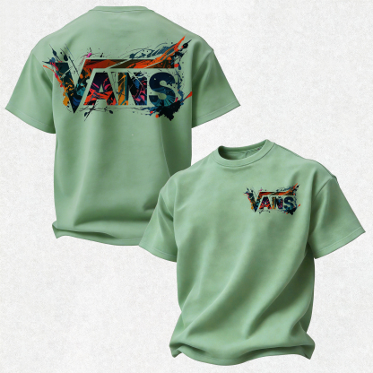Vans Graffiti Printed Oversized Unisex T-shirt Image - 22