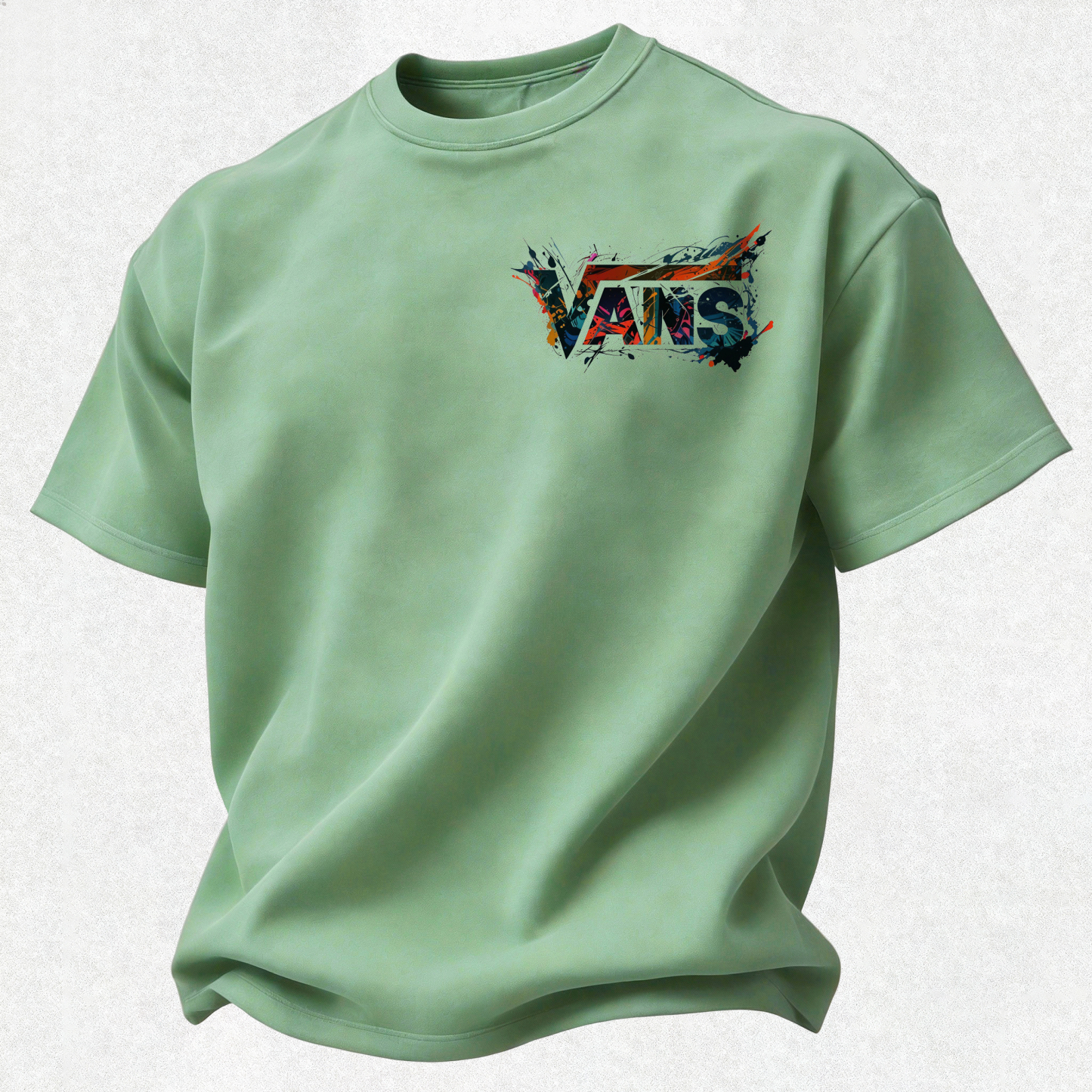 Vans Graffiti Printed Oversized Unisex T-shirt Image - 23