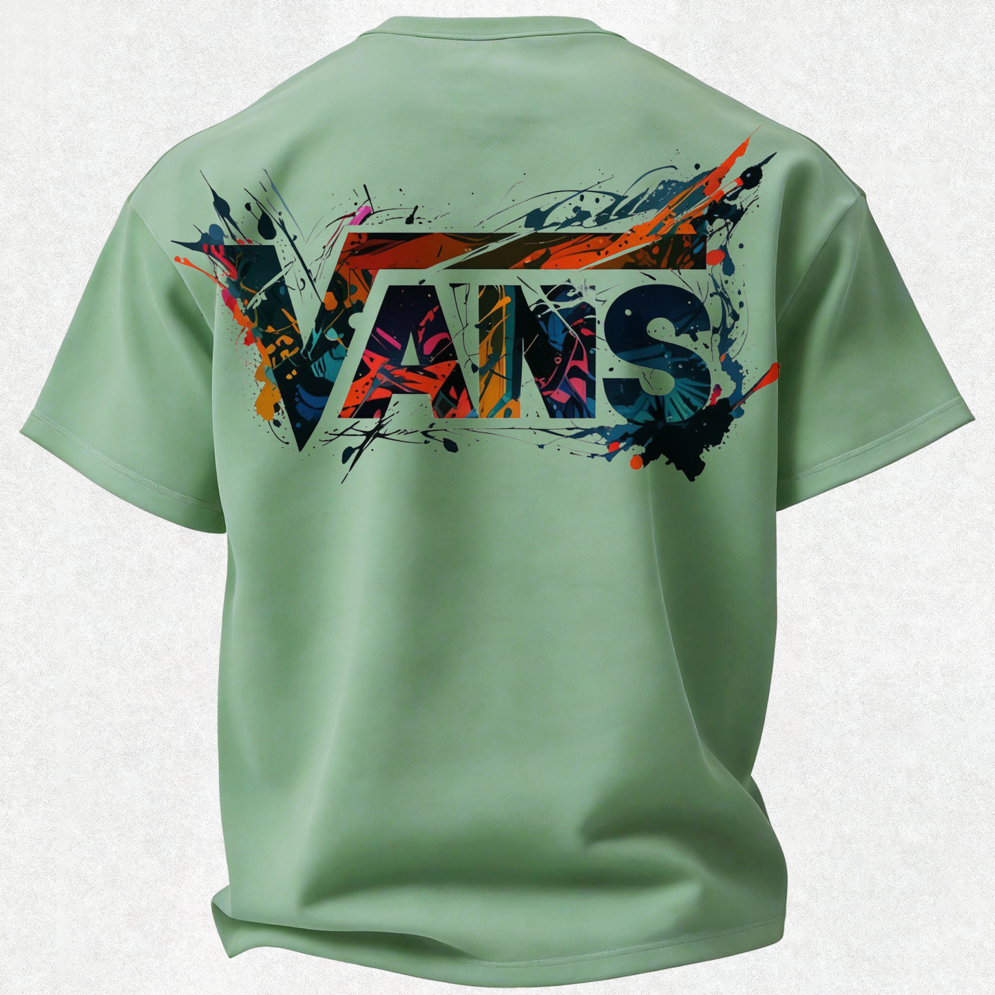 Vans Graffiti Printed Oversized Unisex T-shirt Image - 24