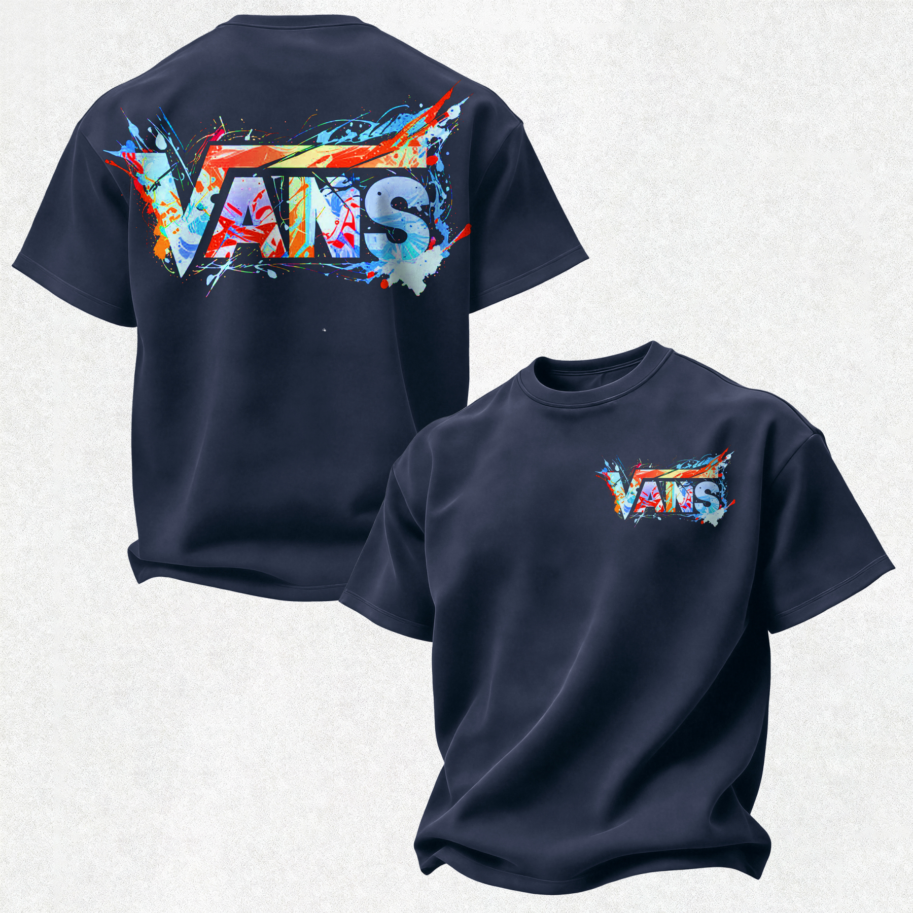 Vans Graffiti Printed Oversized Unisex T-shirt Image - 7