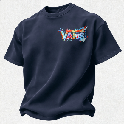 Vans Graffiti Printed Oversized Unisex T-shirt Image - 8