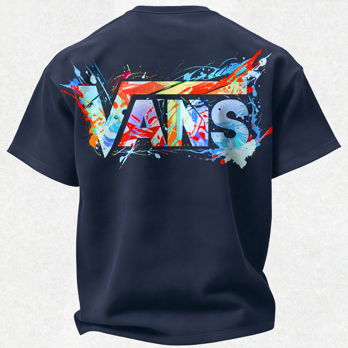 Vans Graffiti Printed Oversized Unisex T-shirt Image - 9