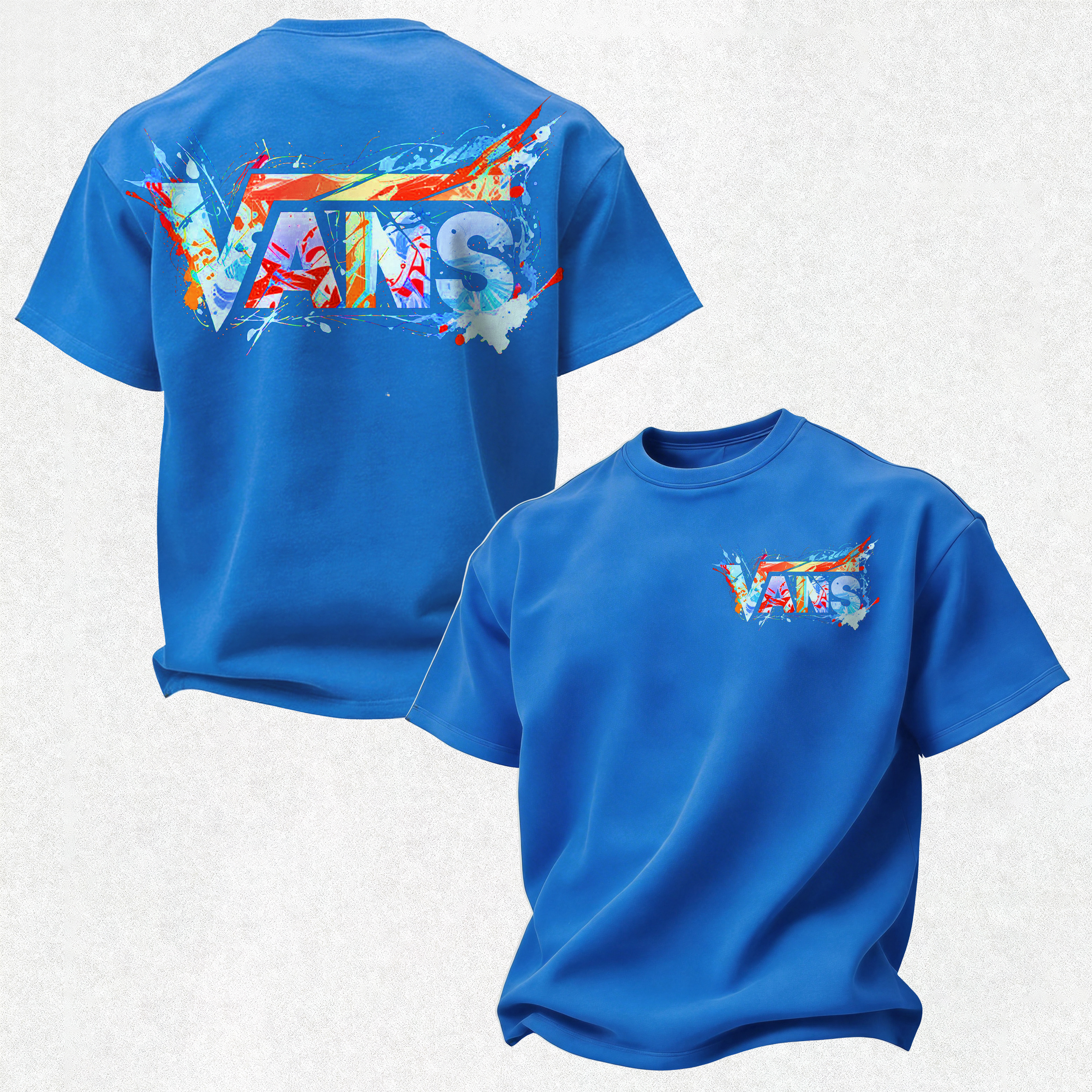 Vans Graffiti Printed Oversized Unisex T-shirt Image - 25