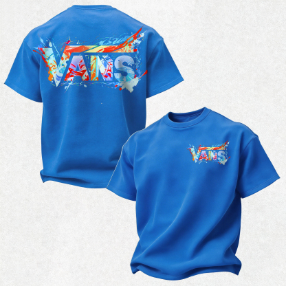 Vans Graffiti Printed Oversized Unisex T-shirt Image - 25