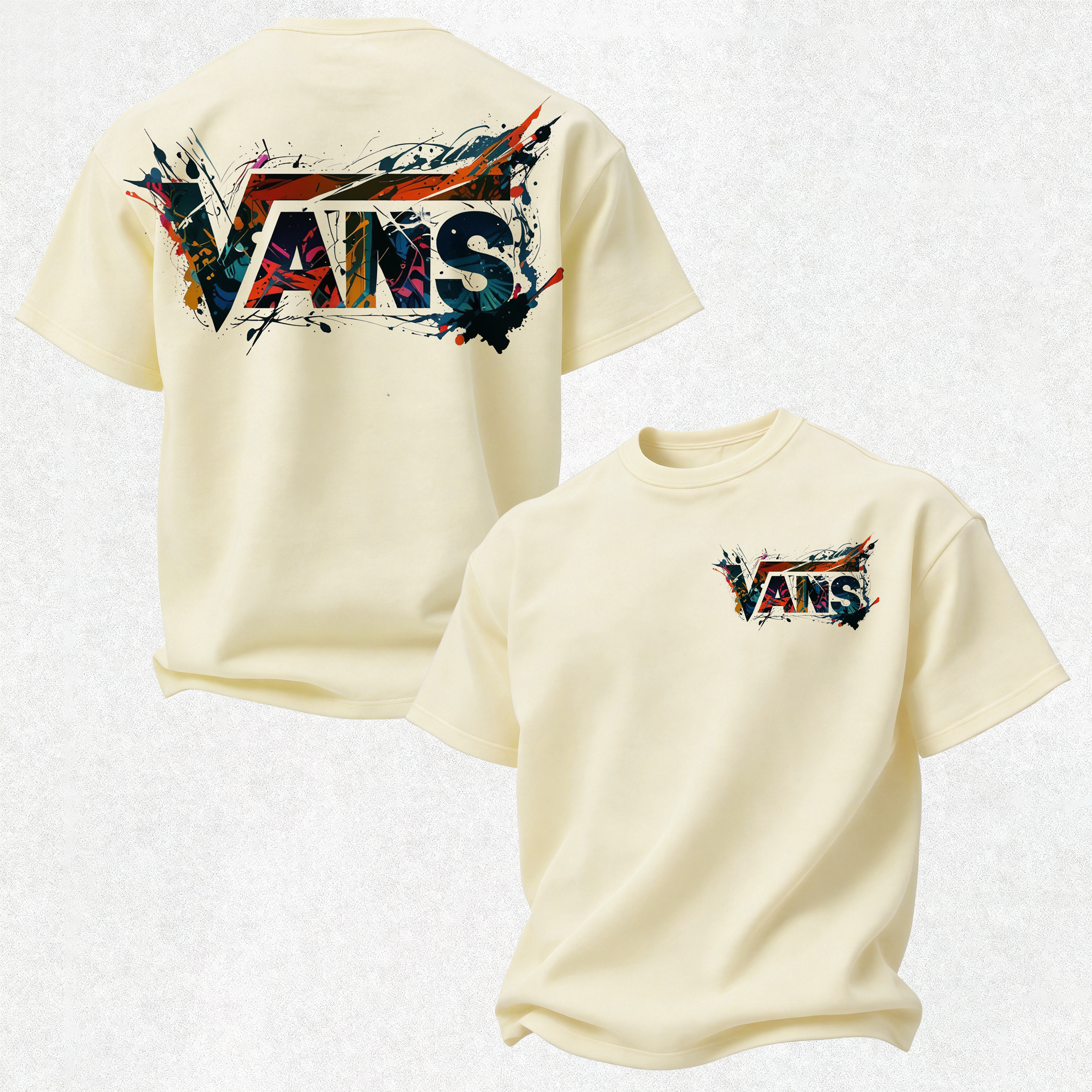 Vans Graffiti Printed Oversized Unisex T-shirt Image - 10