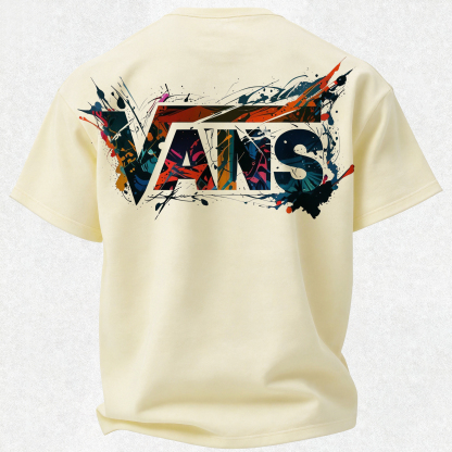 Vans Graffiti Printed Oversized Unisex T-shirt Image - 12